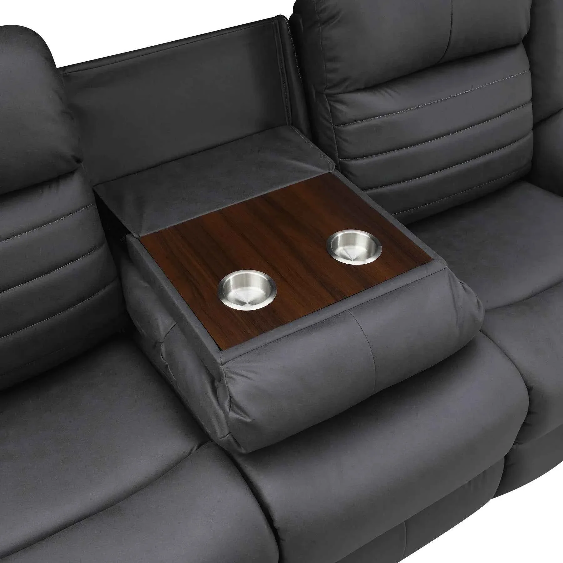 Max Grey 3-Piece Reclining Living Room Set - Image 2