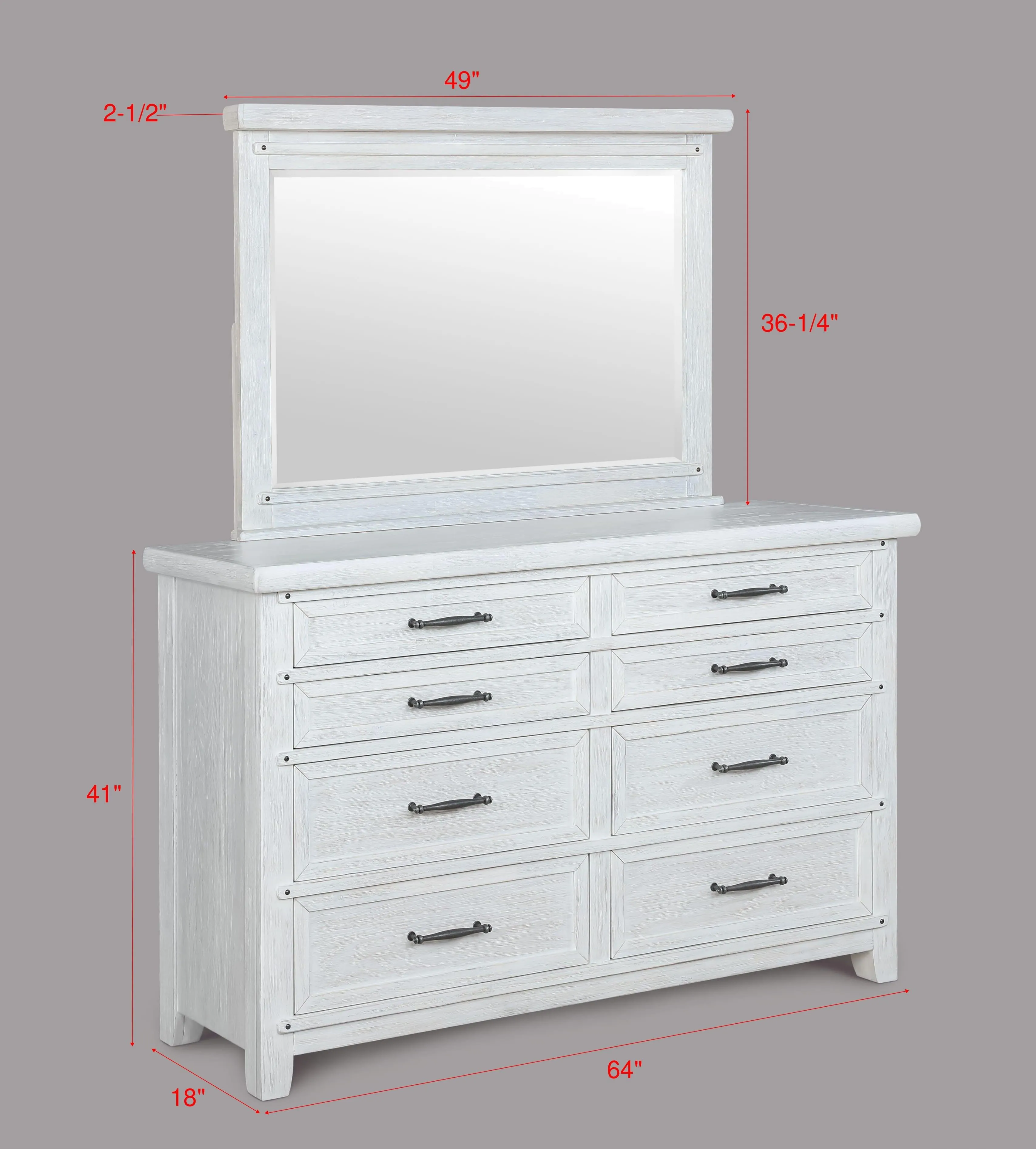 Maybelle White Bedroom Mirror (Mirror Only) - Image 3