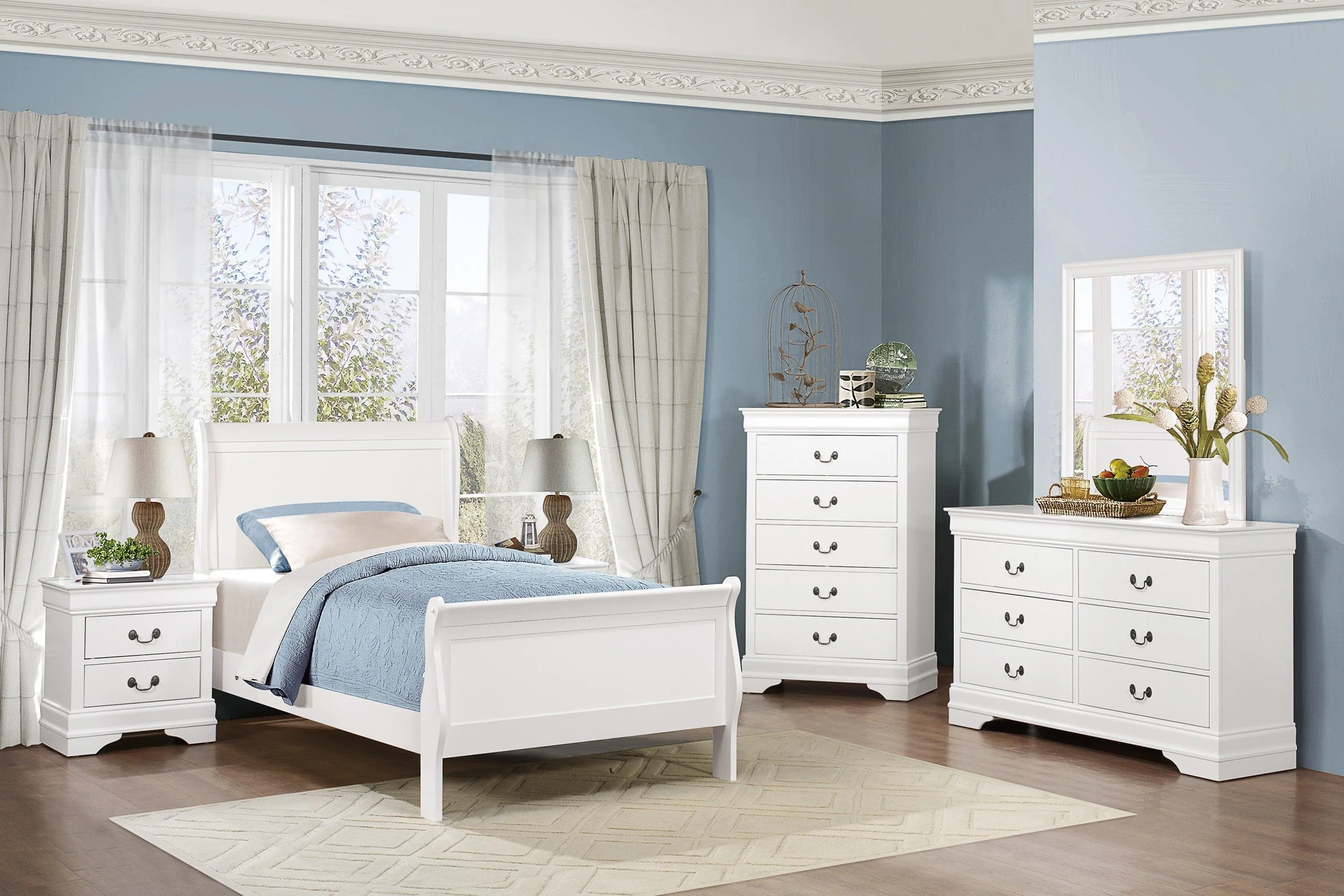 Mayville White Twin Sleigh Bed - Image 2