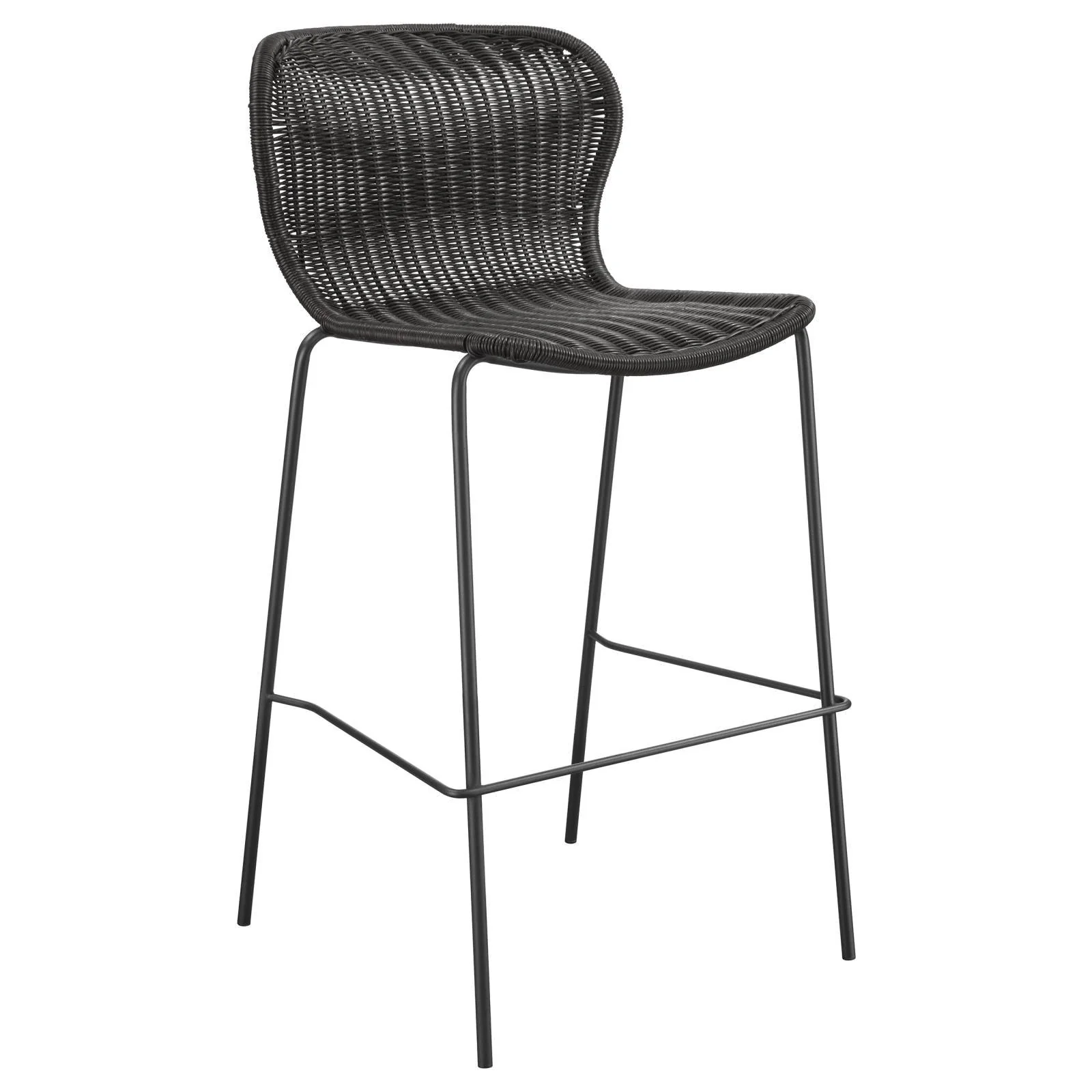 McKinley Brown/Sandy Black Upholstered Bar Stools with Footrest, Set of 2 - Image 3