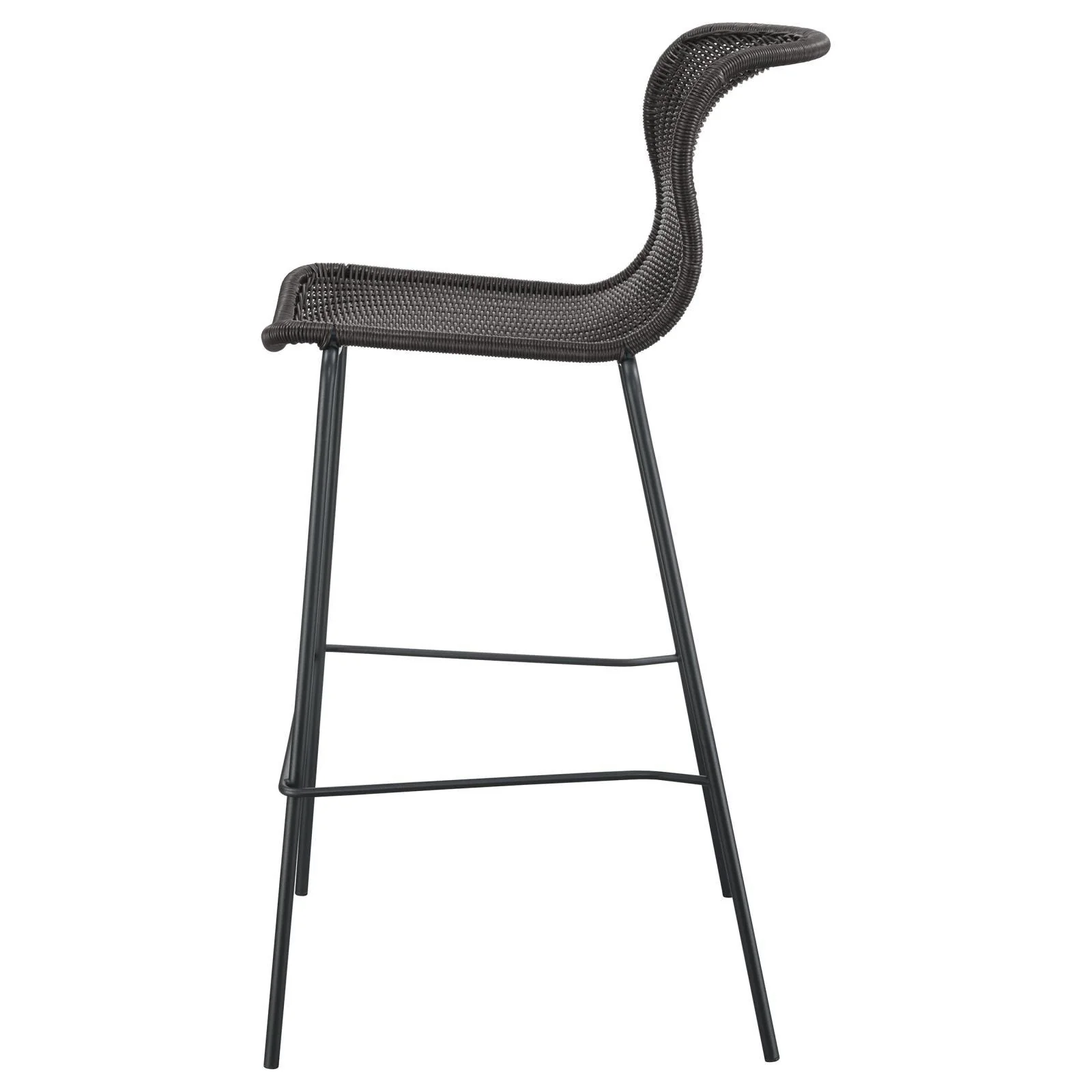 McKinley Brown/Sandy Black Upholstered Bar Stools with Footrest, Set of 2 - Image 6