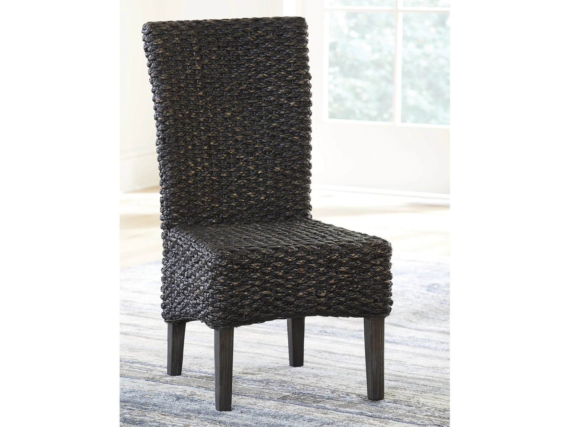 Meadow Chair Water Hyacinth in Graphite (Set of 2)