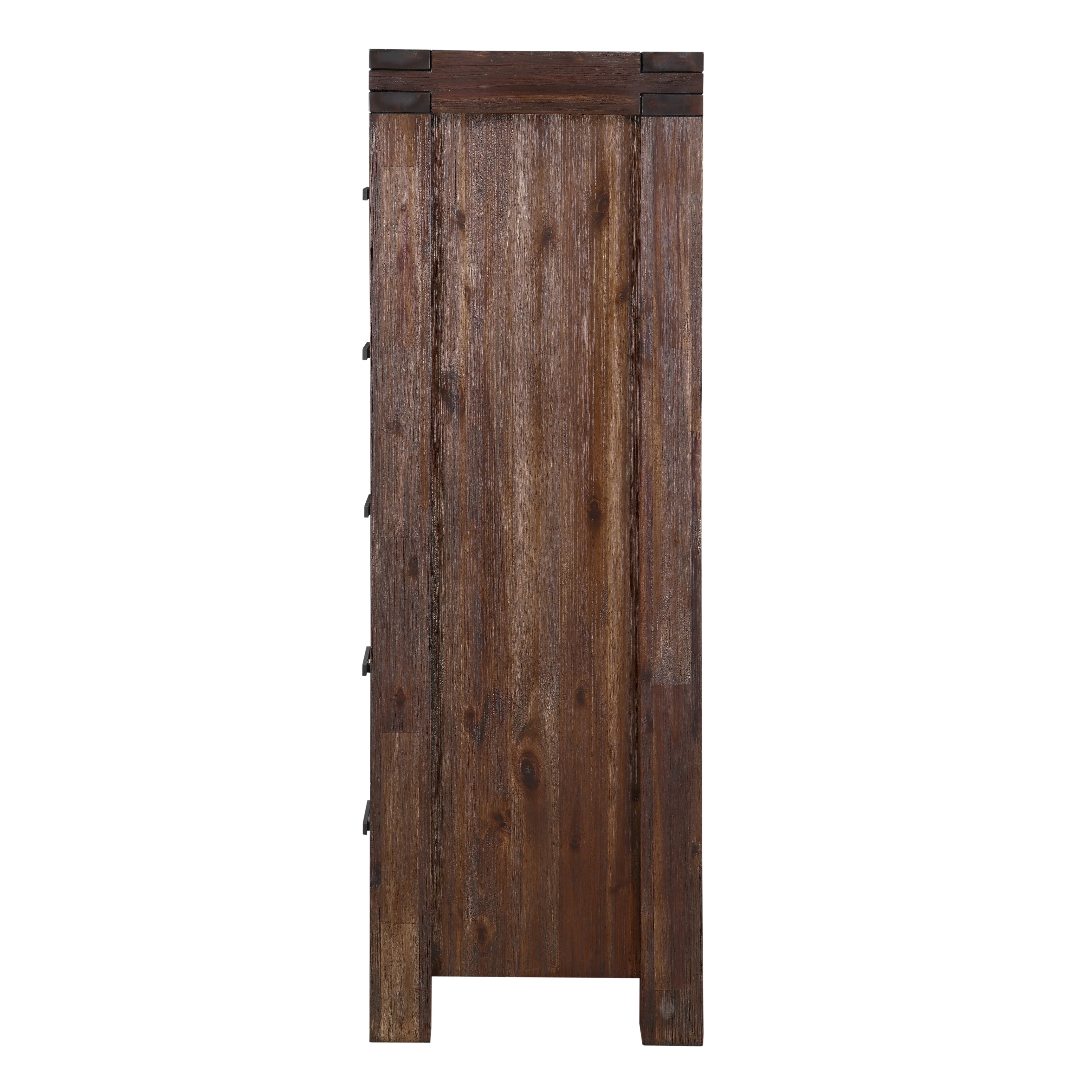 Meadow Five Drawer Solid Wood Chest in Brick Brown - Image 6