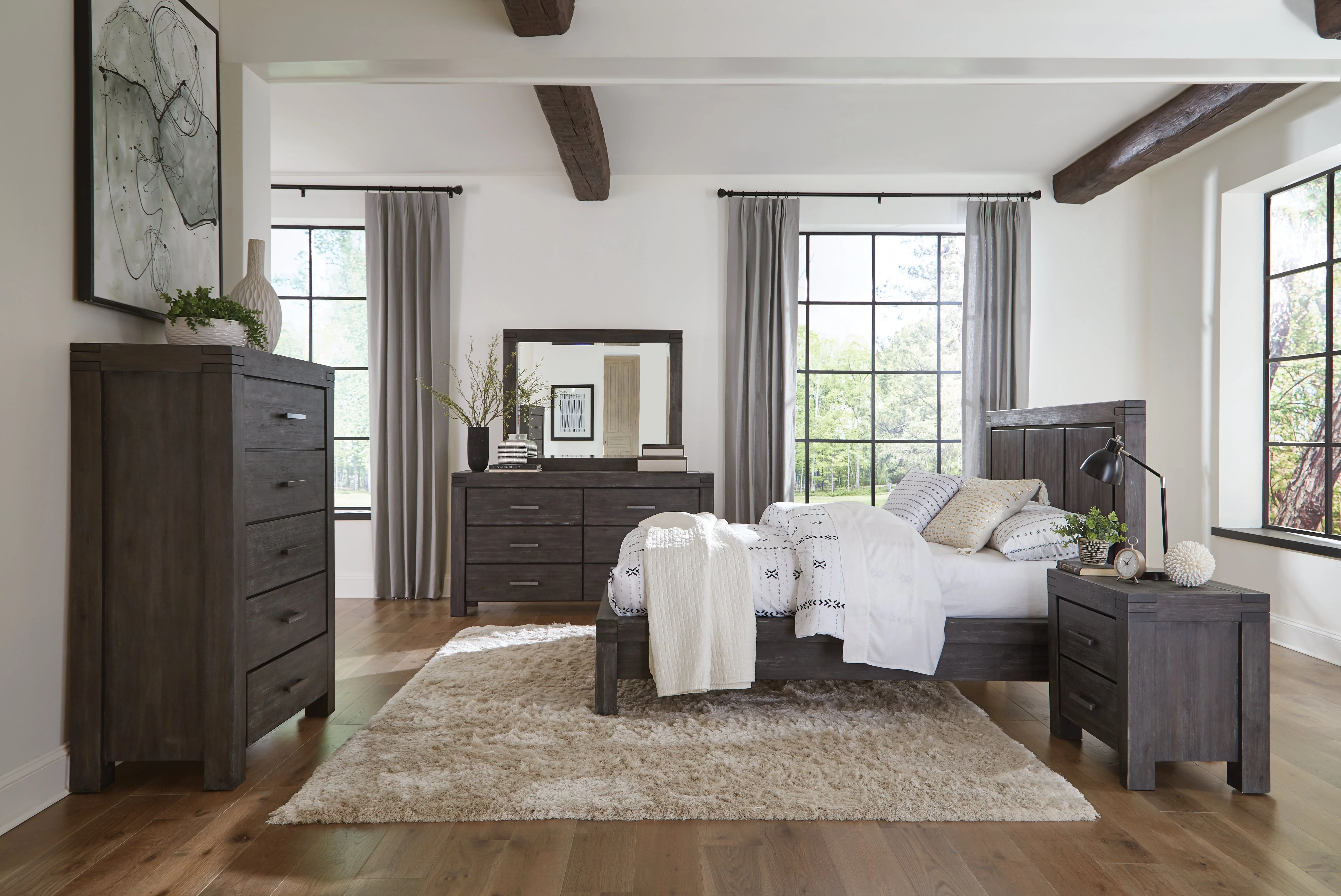 Meadow Six Drawer Solid Wood Dresser in Graphite - Image 3