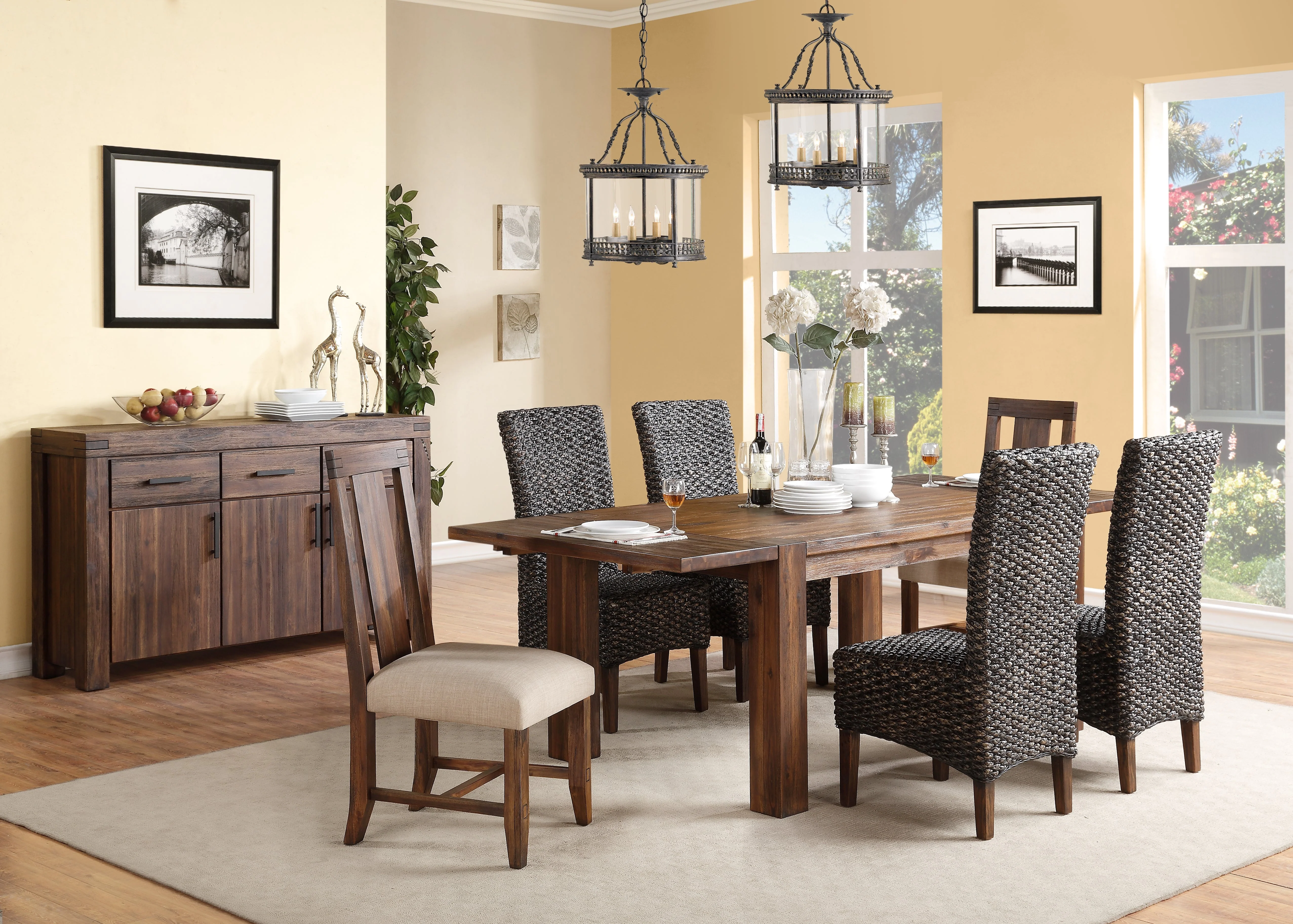 Meadow Solid Wood Extending Dining Table in Brick Brown - Image 8