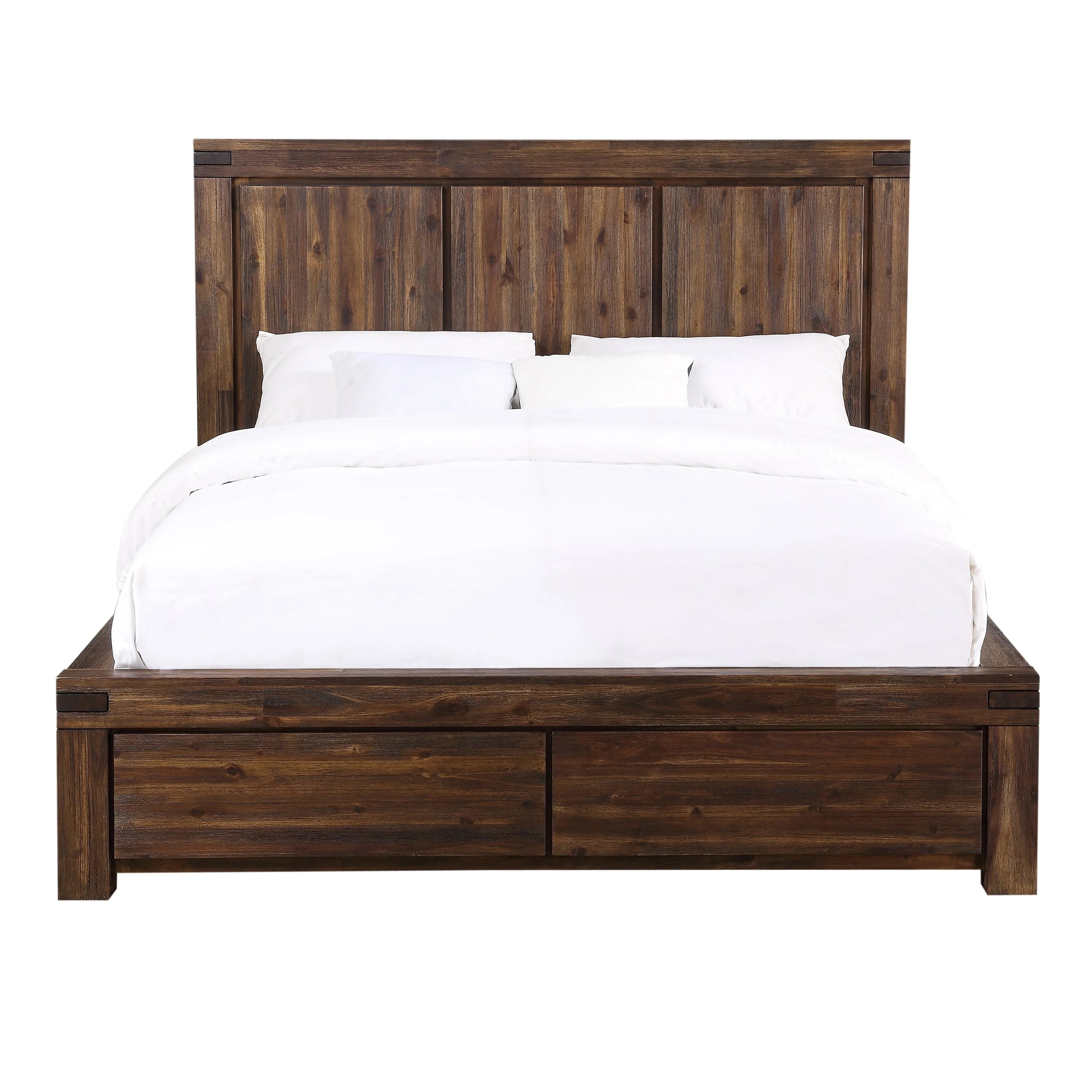 Meadow Solid Wood Footboard Eastern King Storage Bed in Brick Brown - Image 5