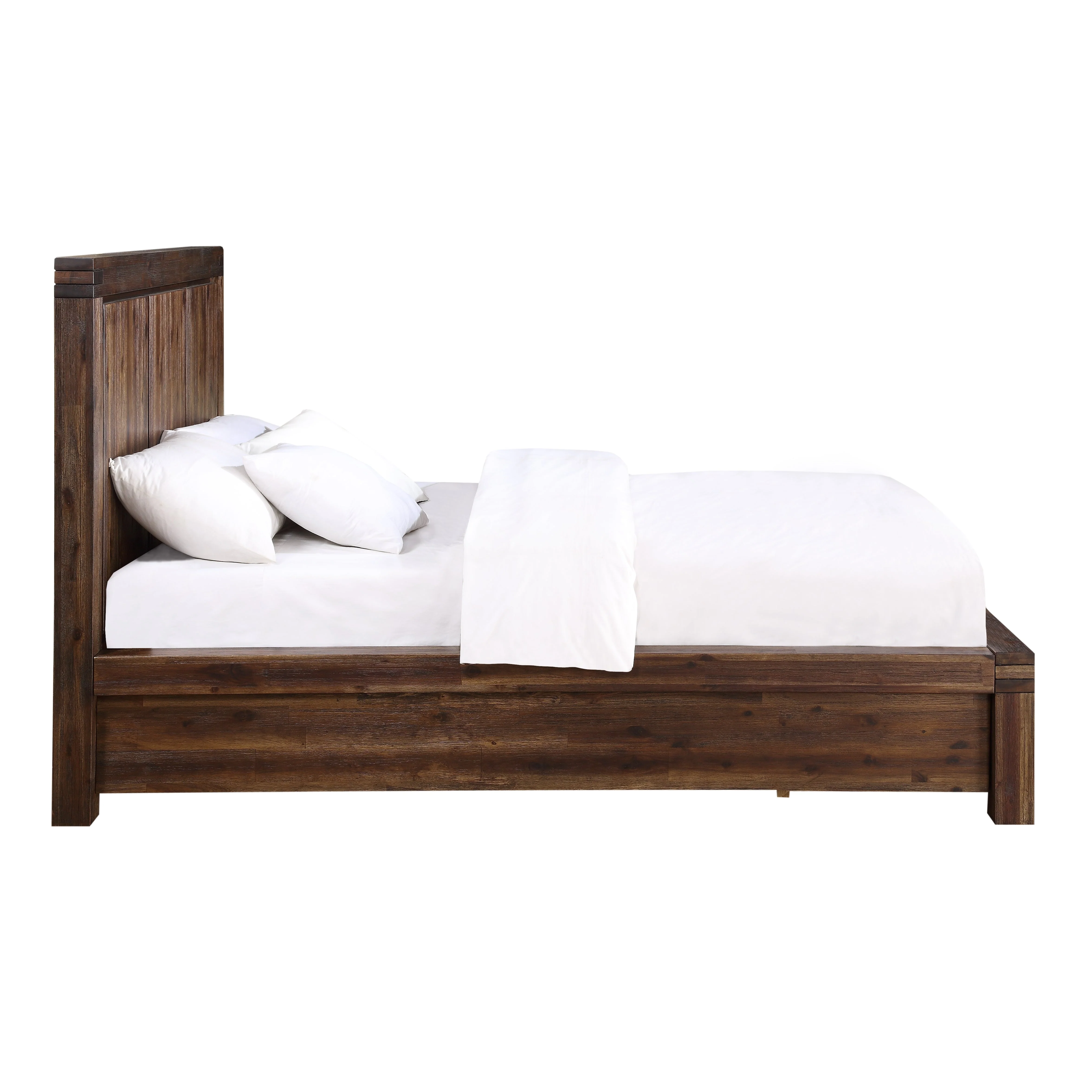Meadow Solid Wood Footboard Eastern King Storage Bed in Brick Brown - Image 7
