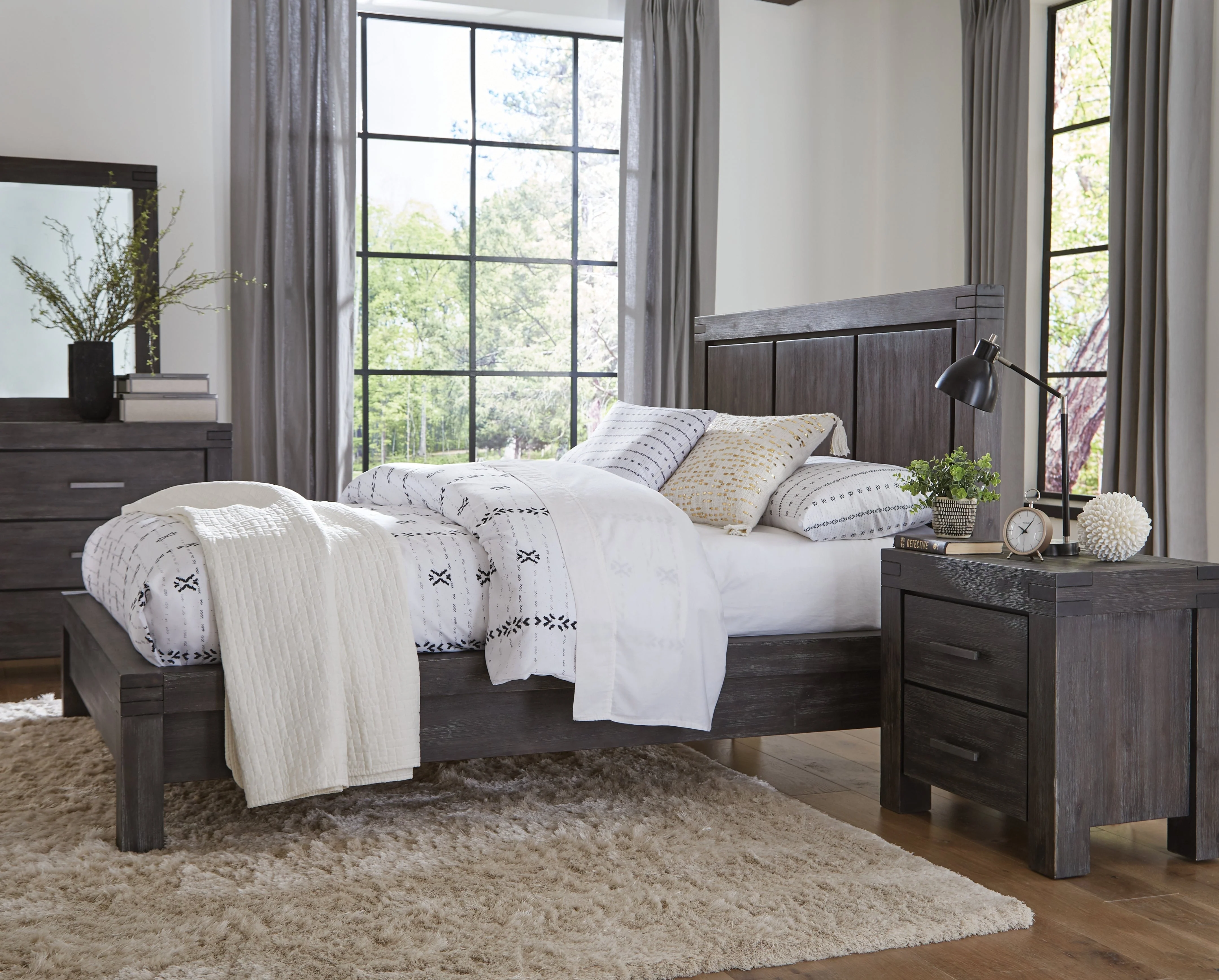 Meadow Solid Wood Platform California King Bed in Graphite - Image 3