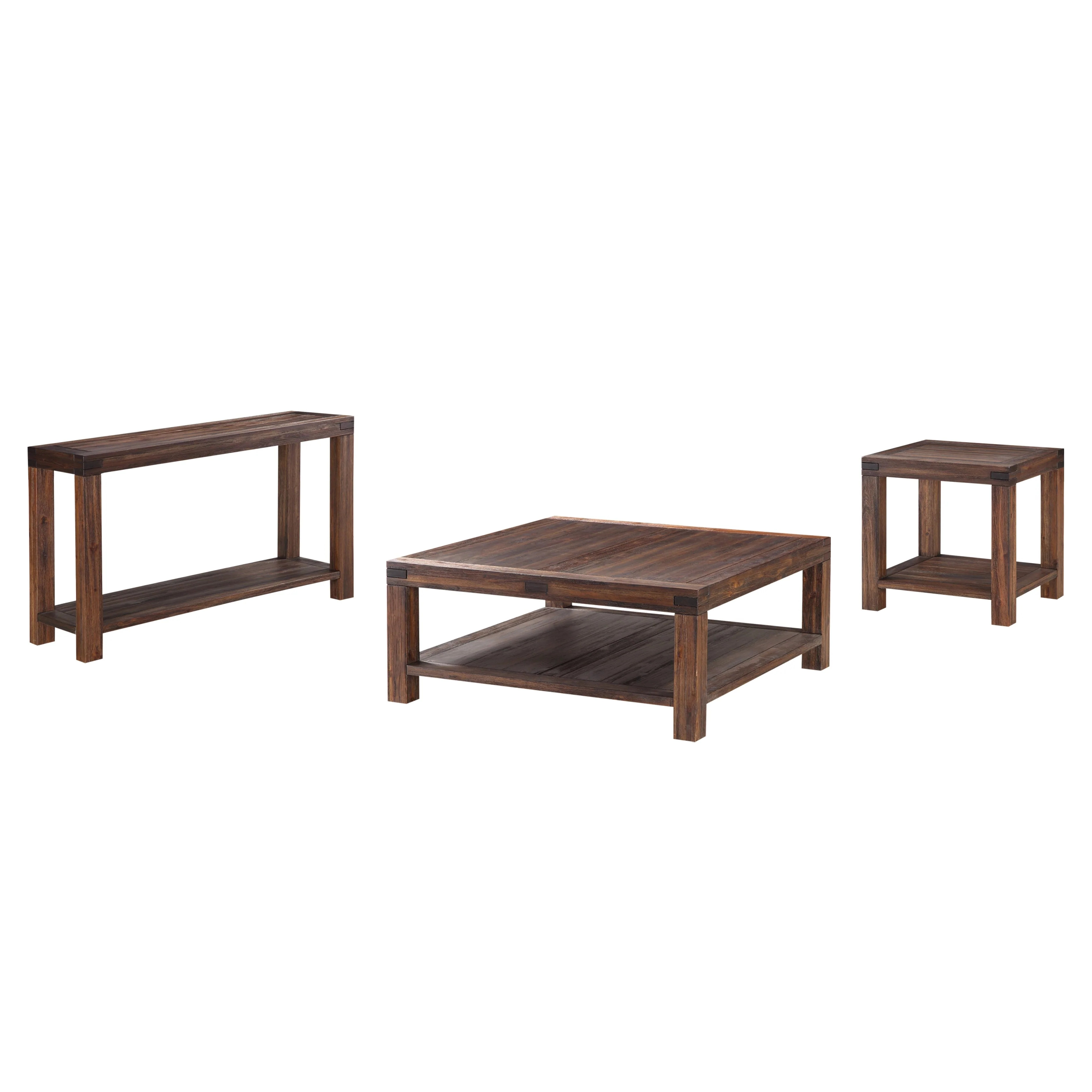 Meadow Solid Wood Square Coffee Table in Brick Brown - Image 6