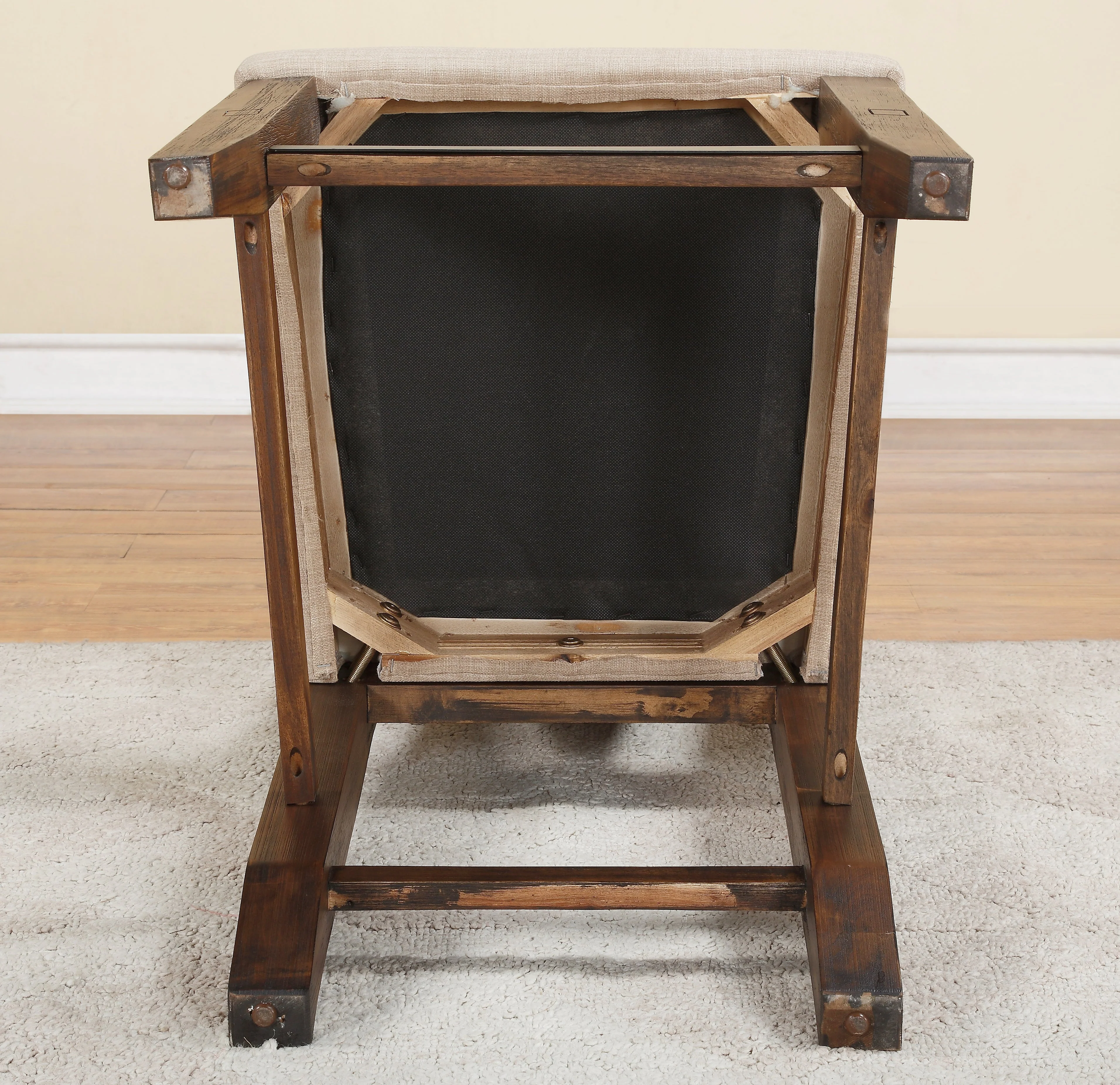 Meadow Solid Wood Upholstered Dining Chair in Brick Brown - Image 3
