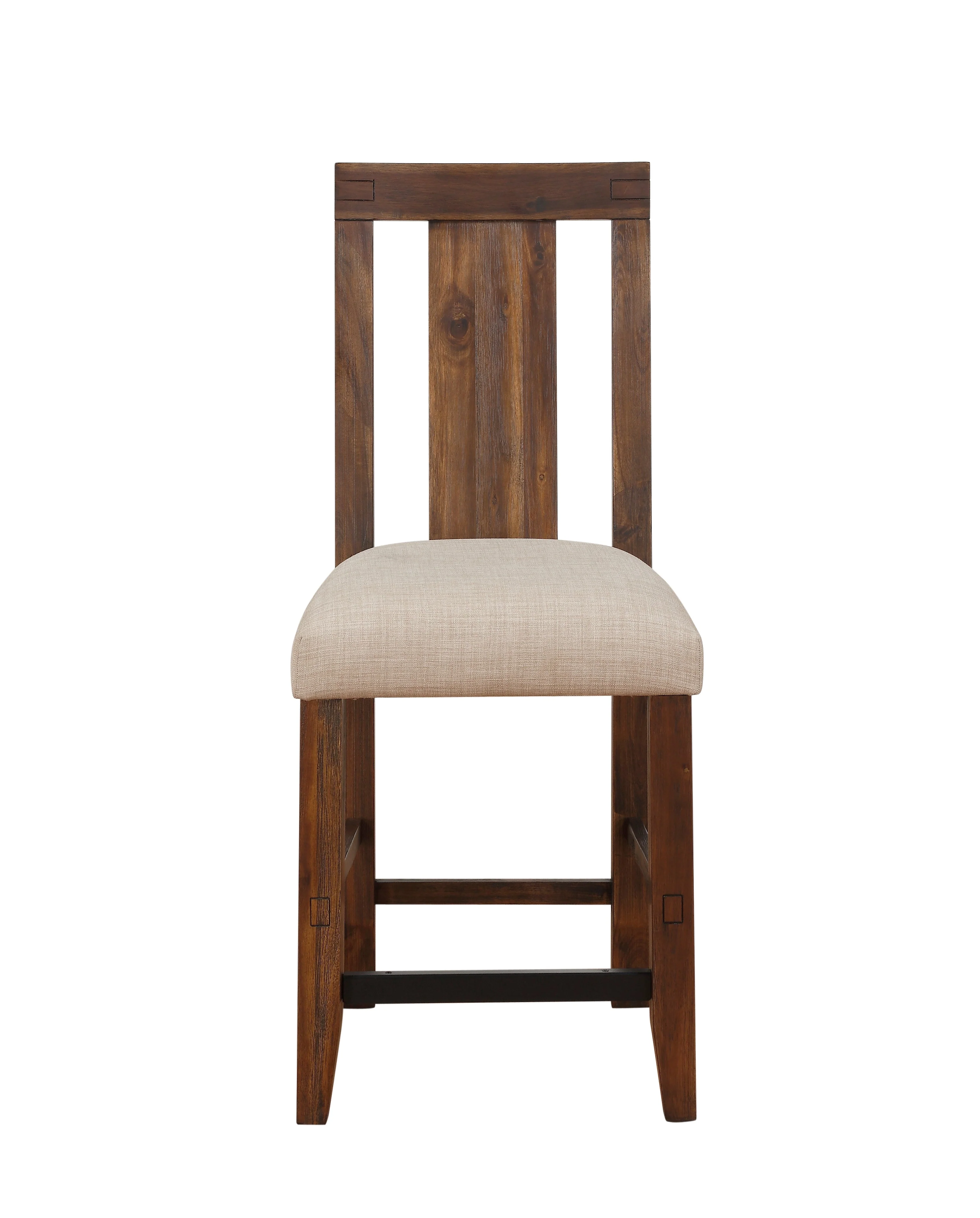 Meadow Solid Wood Upholstered Kitchen Counter Stool in Brick Brown (Set of 2) - Image 3
