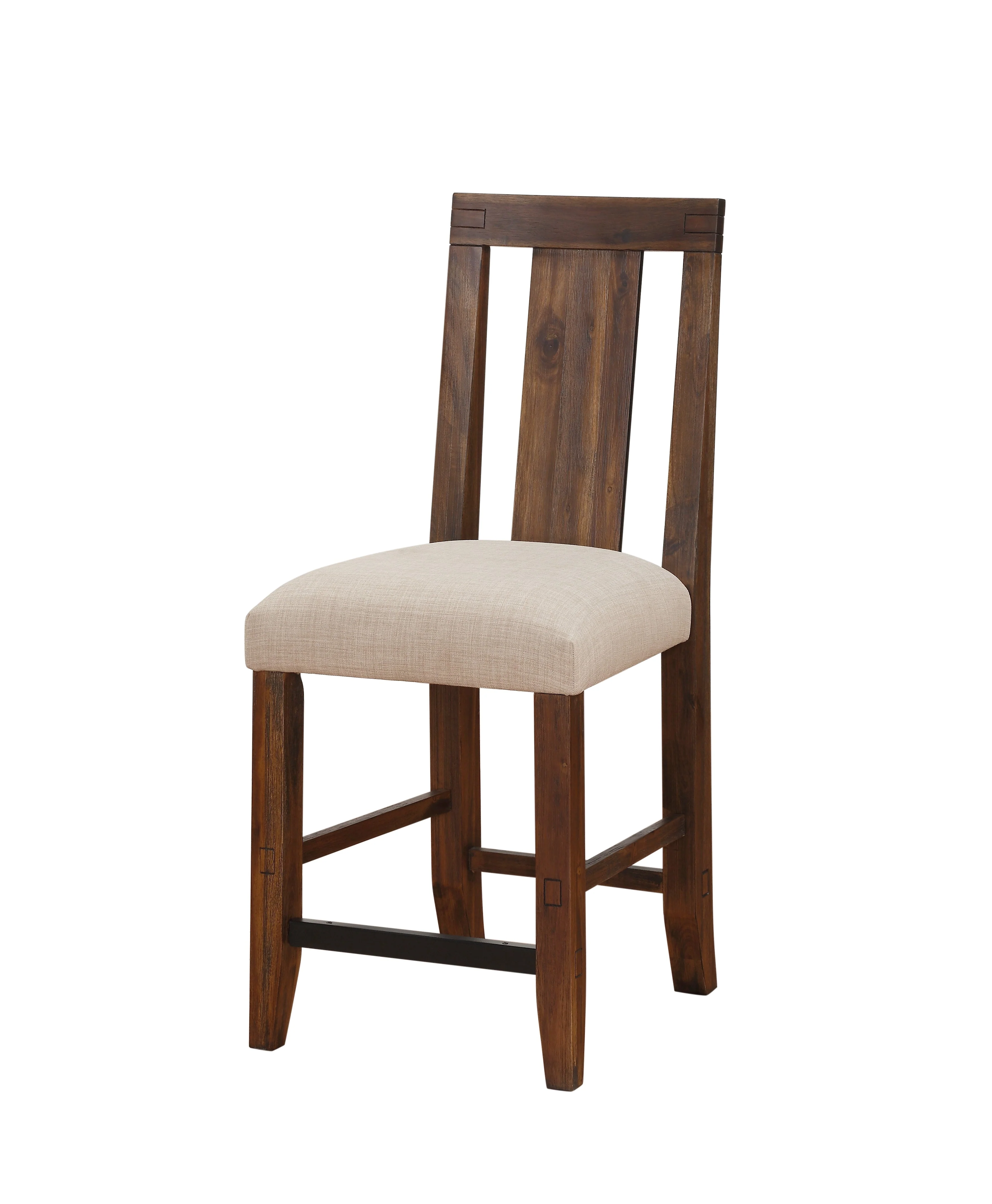 Meadow Solid Wood Upholstered Kitchen Counter Stool in Brick Brown (Set of 2) - Image 4