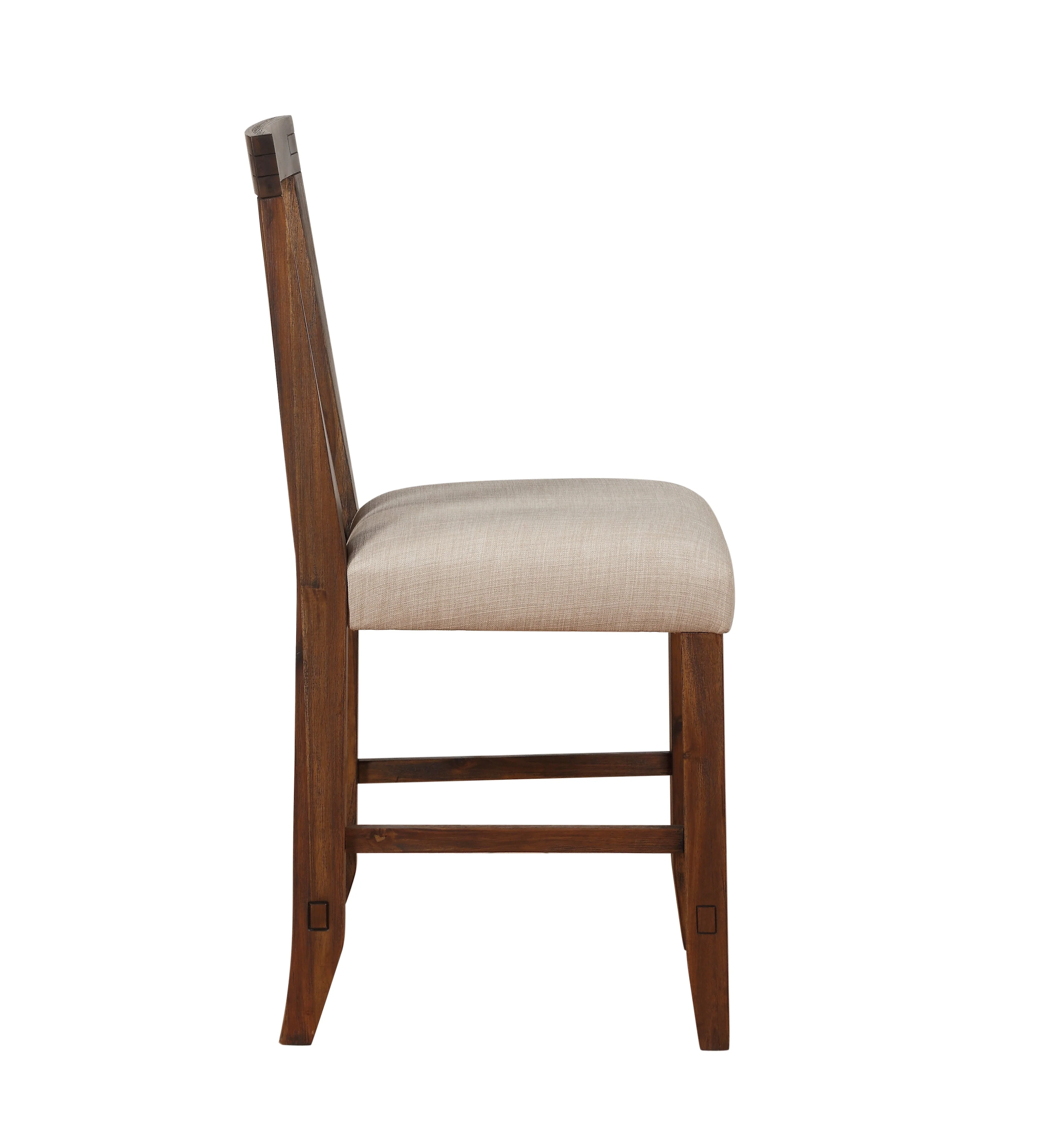 Meadow Solid Wood Upholstered Kitchen Counter Stool in Brick Brown (Set of 2) - Image 5