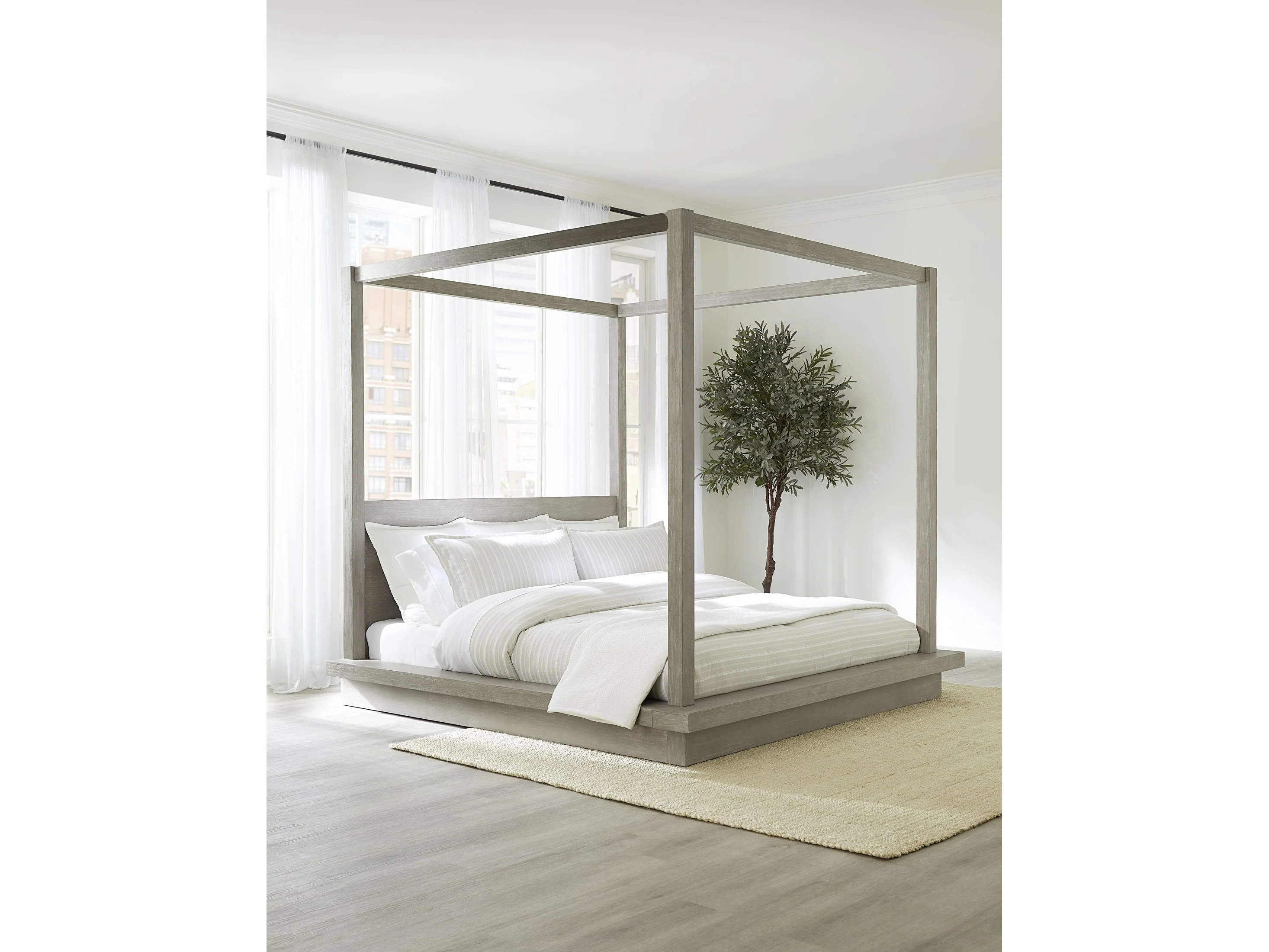 Melbourne Mineral Queen Canopy Bed
