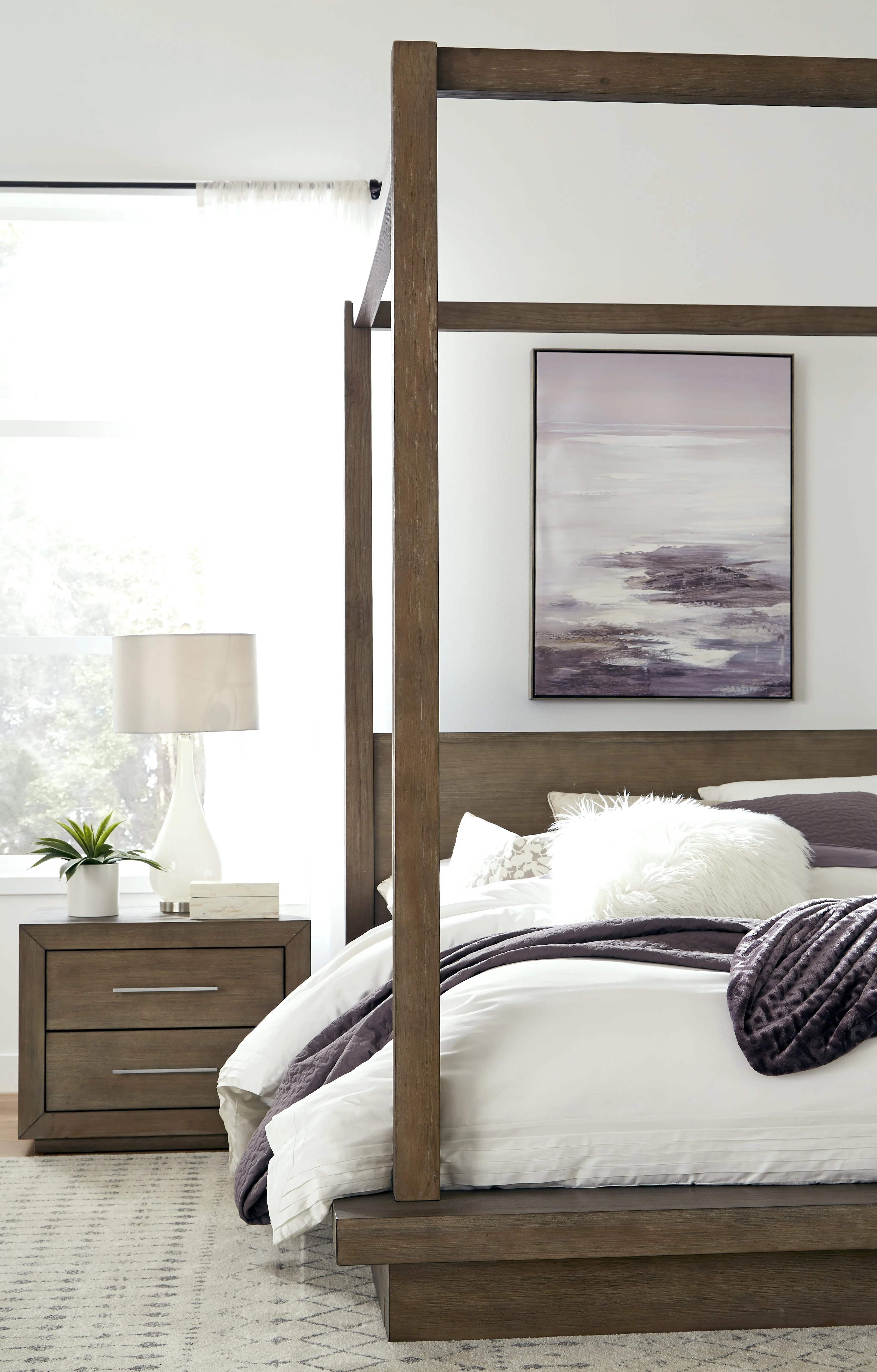 Melbourne Wood Eastern King Canopy Bed in Dark Pine - Image 3