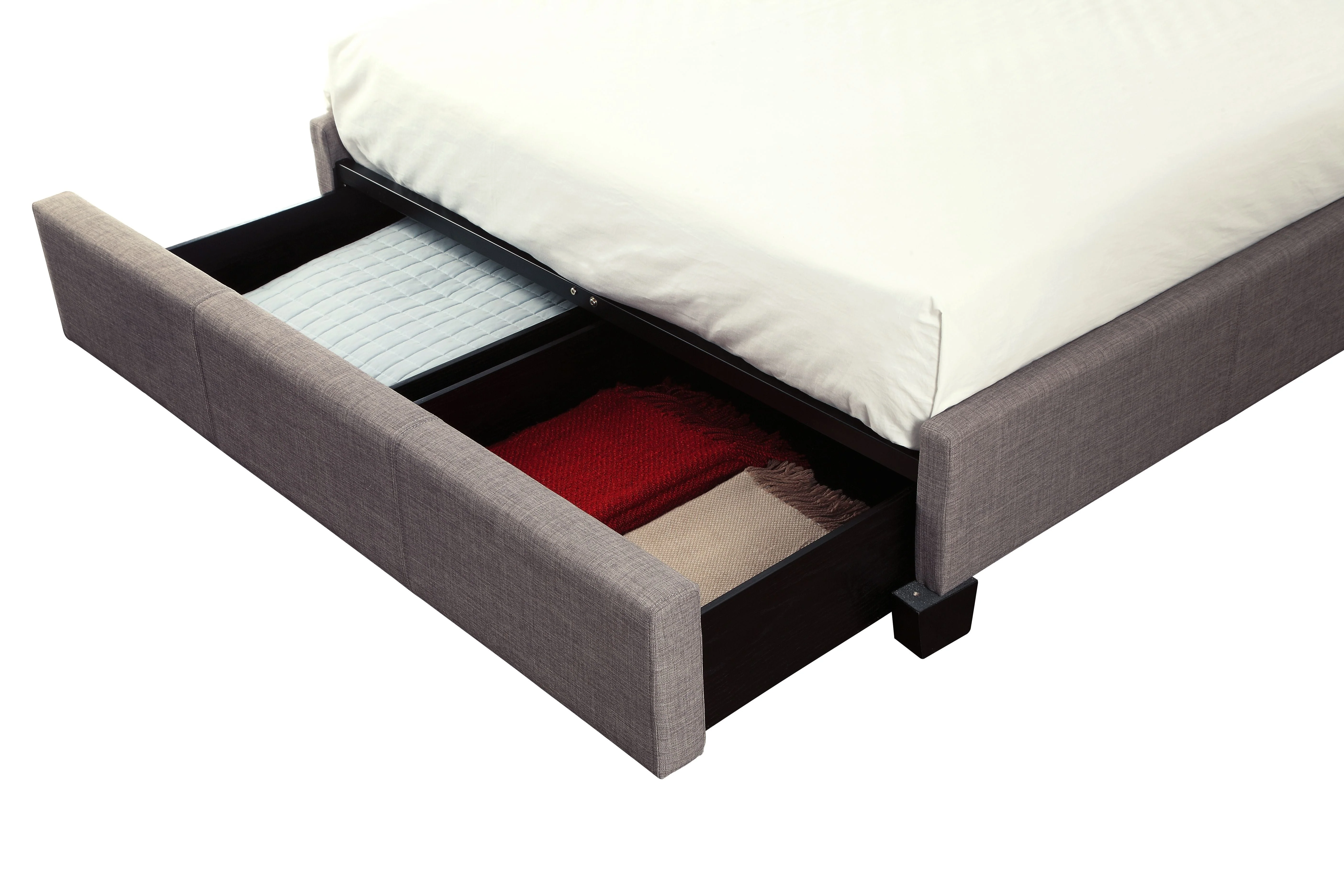 Melina California King Upholstered Footboard Storage Bed in Dolphin Linen - Image 8