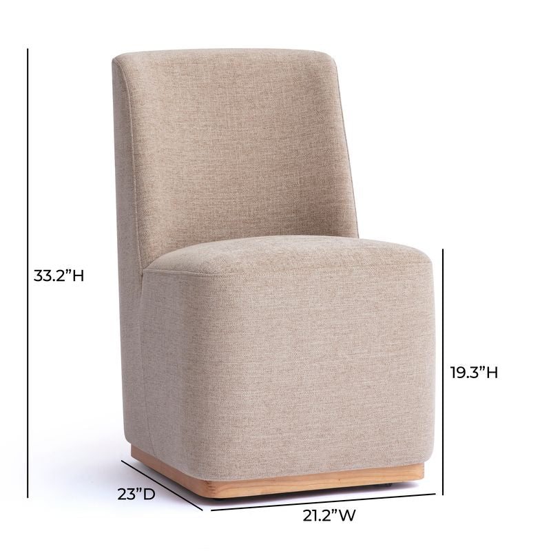 Melissa Performance Fabric Rolling Dining Chair - Image 12