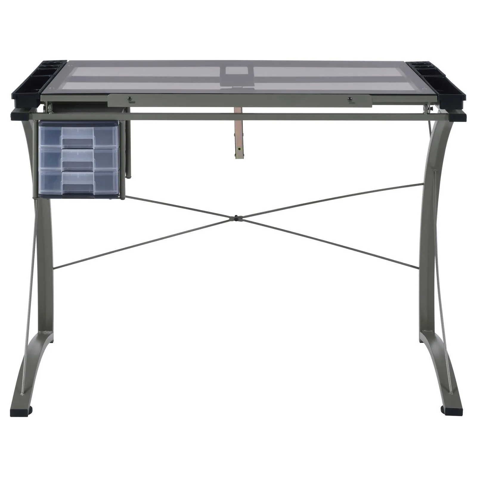 Melo Champagne 3-Drawer Drafting Desk - Image 7