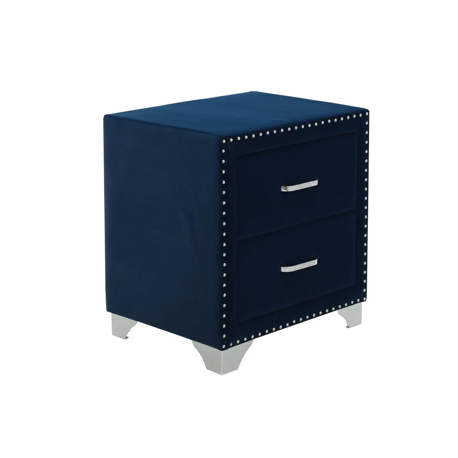 Melody Pacific Blue Upholstered 2-Drawer Nightstand - Image 4