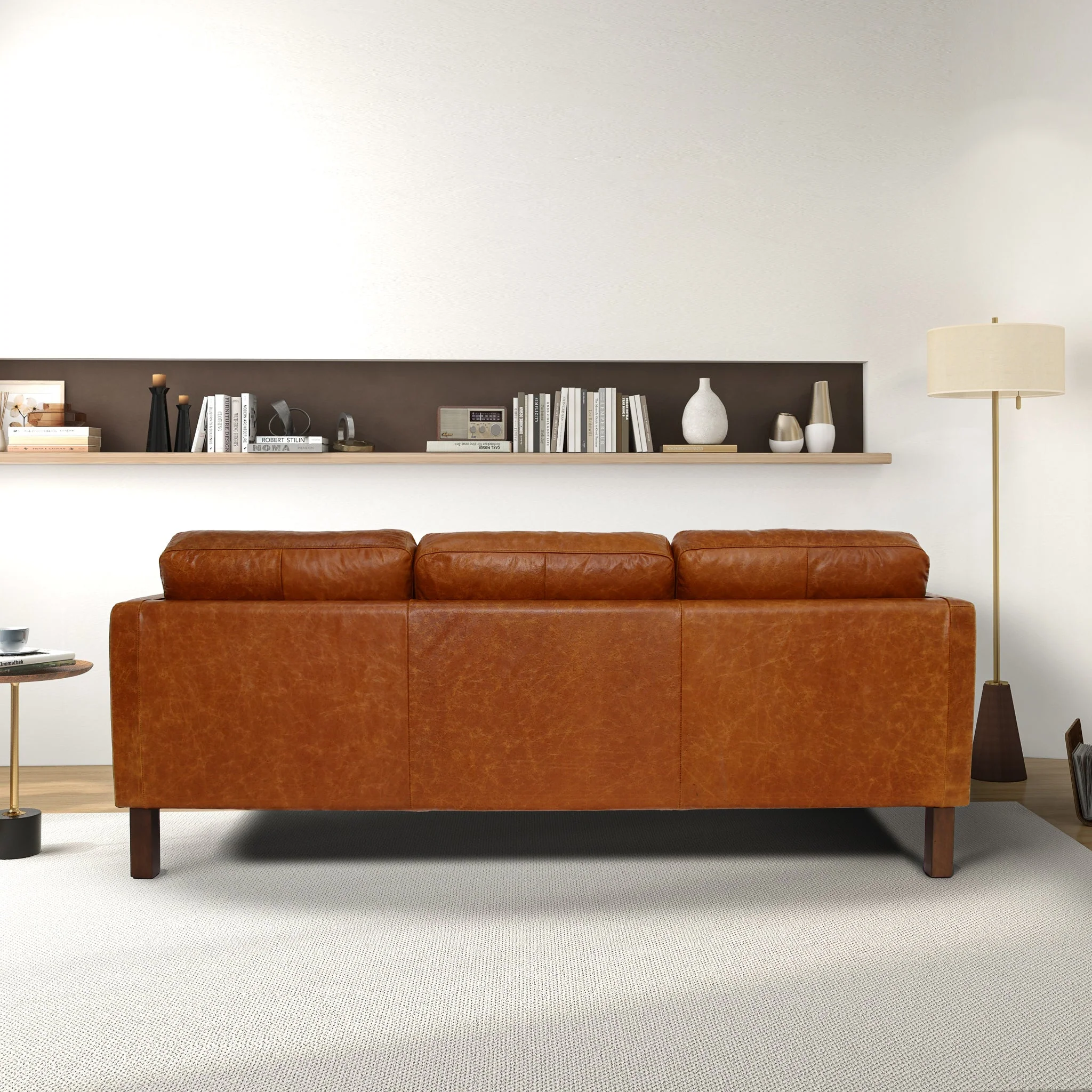 Memphis Waxy Cognac Leather Sofa - Image 5