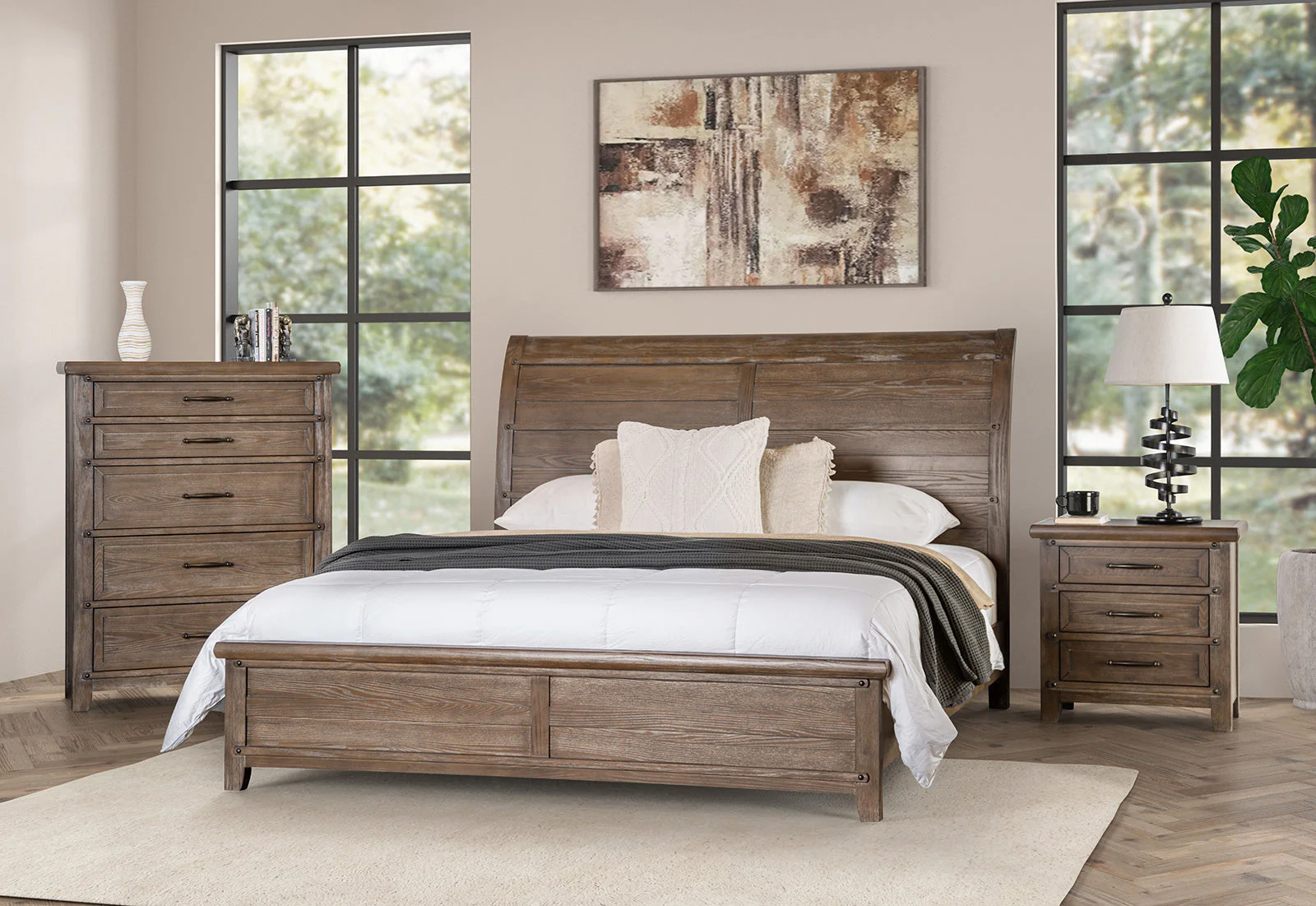 Merthyr Brown Queen Bed - Image 2