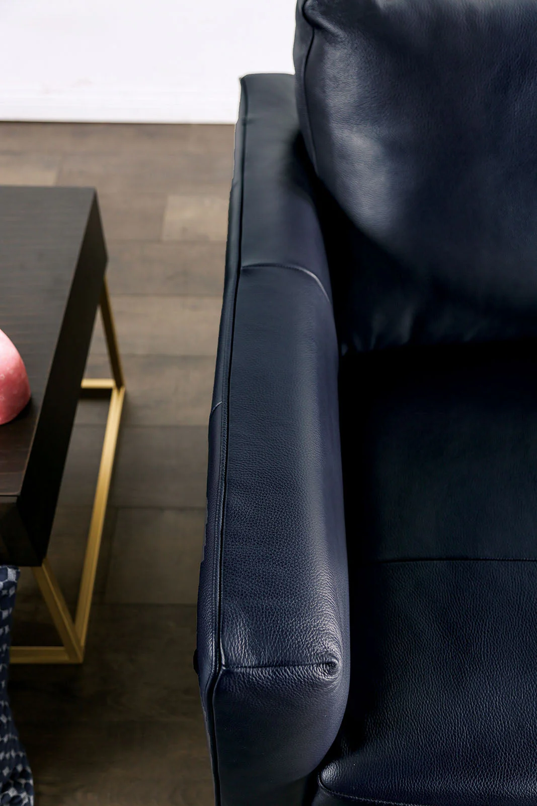 Mezzanotte Midnight Blue Real Italian Leather Sofa & Loveseat - Image 4