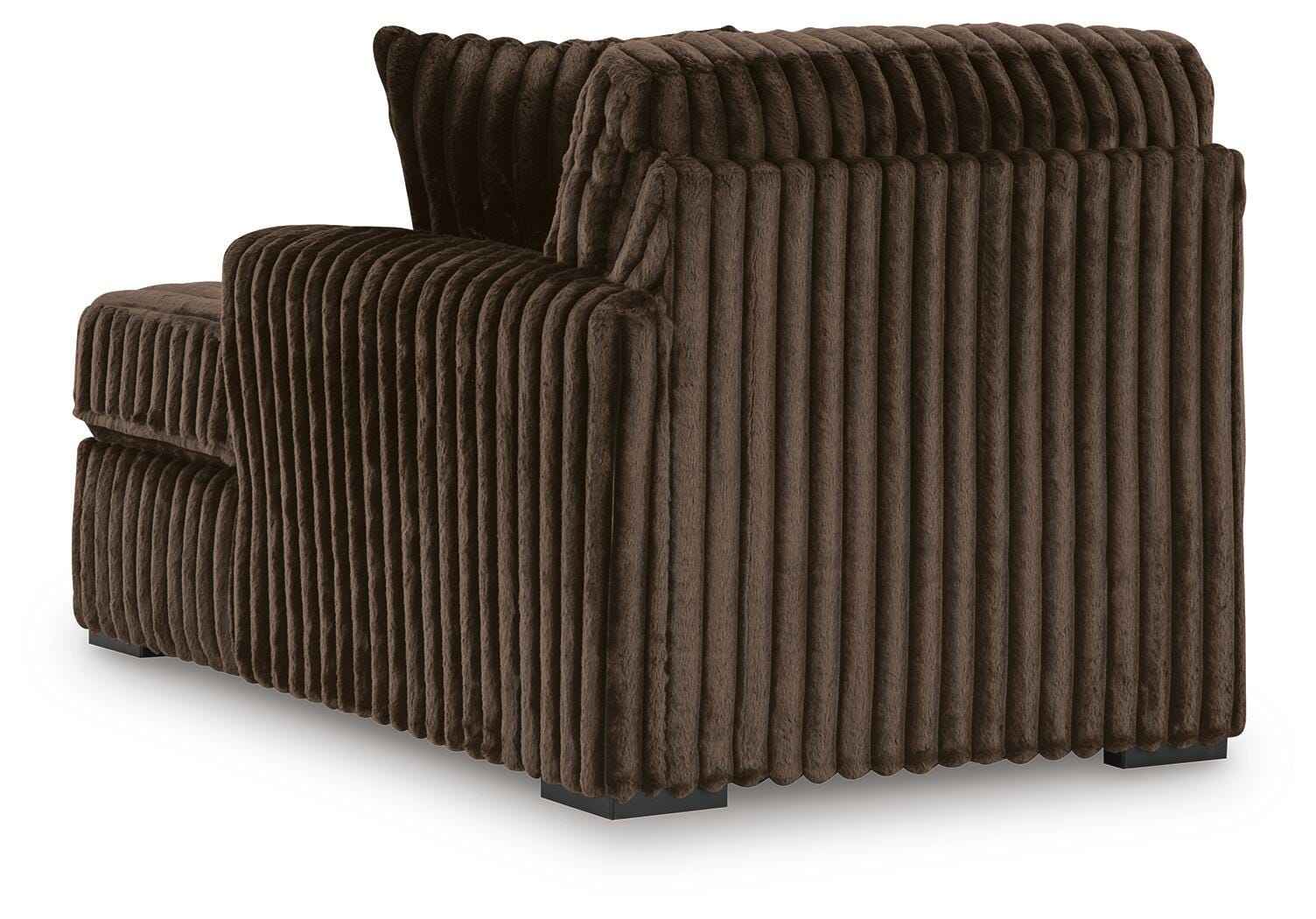 Midnight-Madness Chocolate 3-Piece Sectional with Ottoman - Image 26