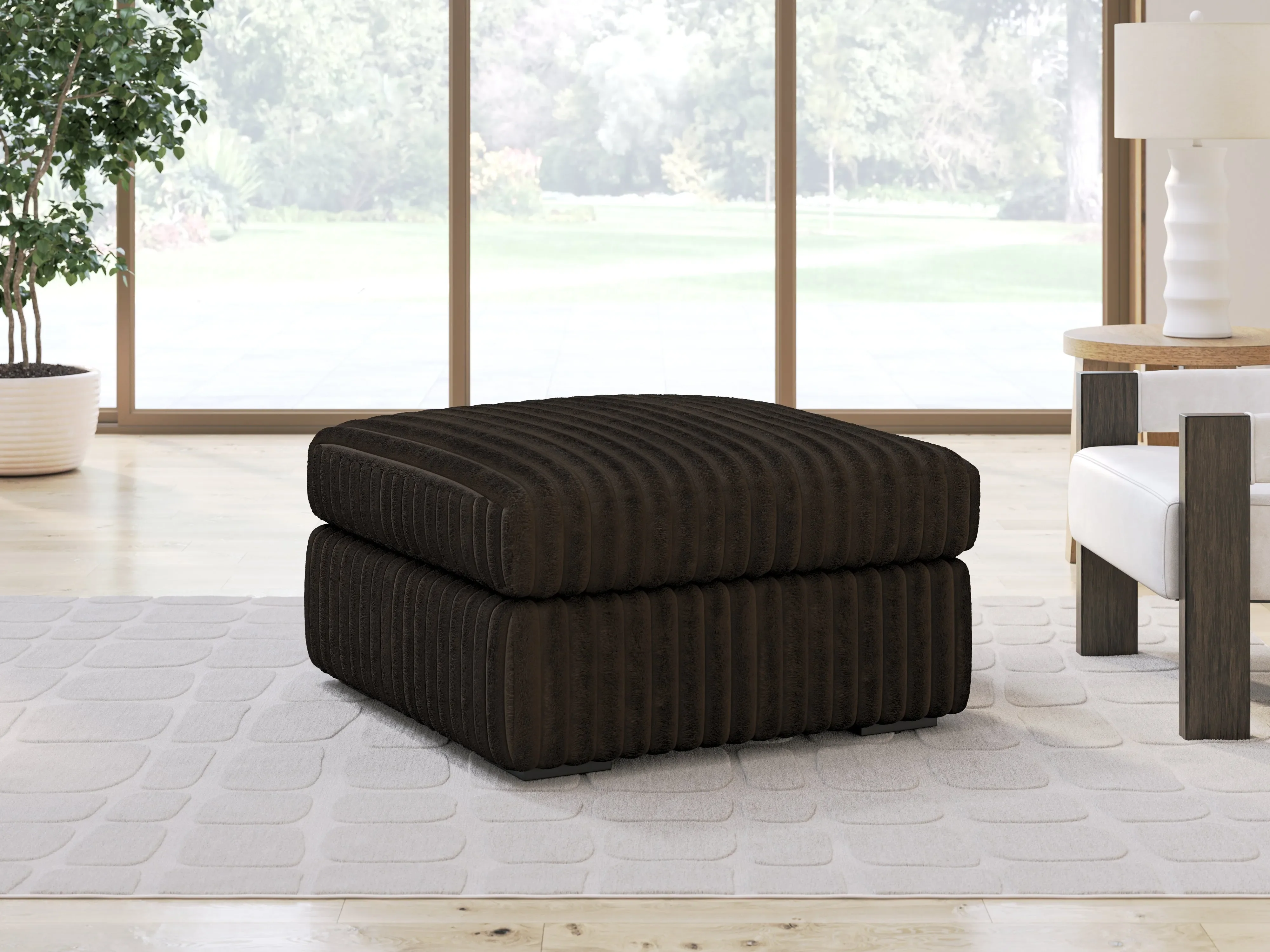 Midnight-Madness Chocolate Oversized Accent Ottoman