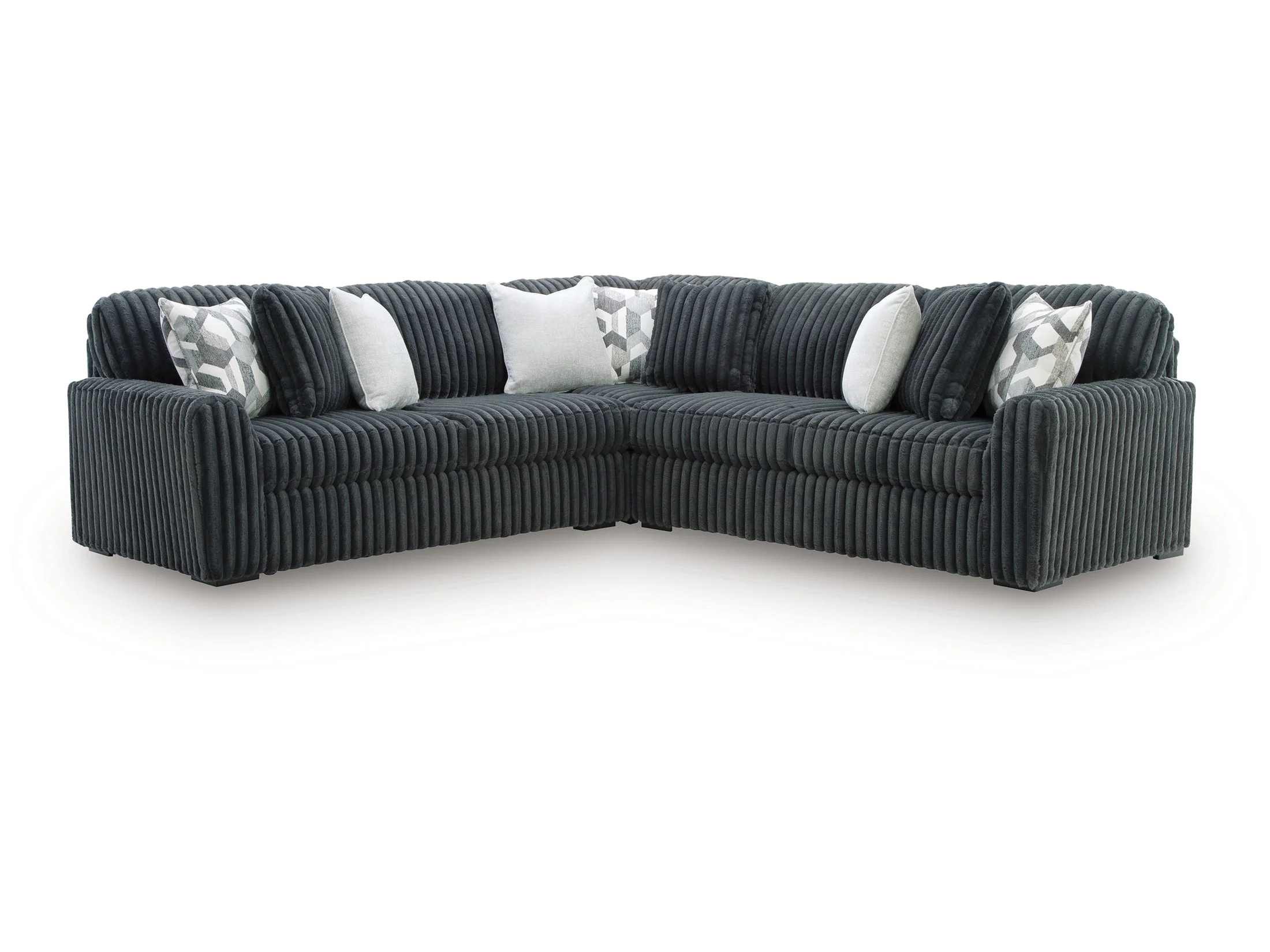 Midnight-Madness Gunmetal 3-Piece Sectional