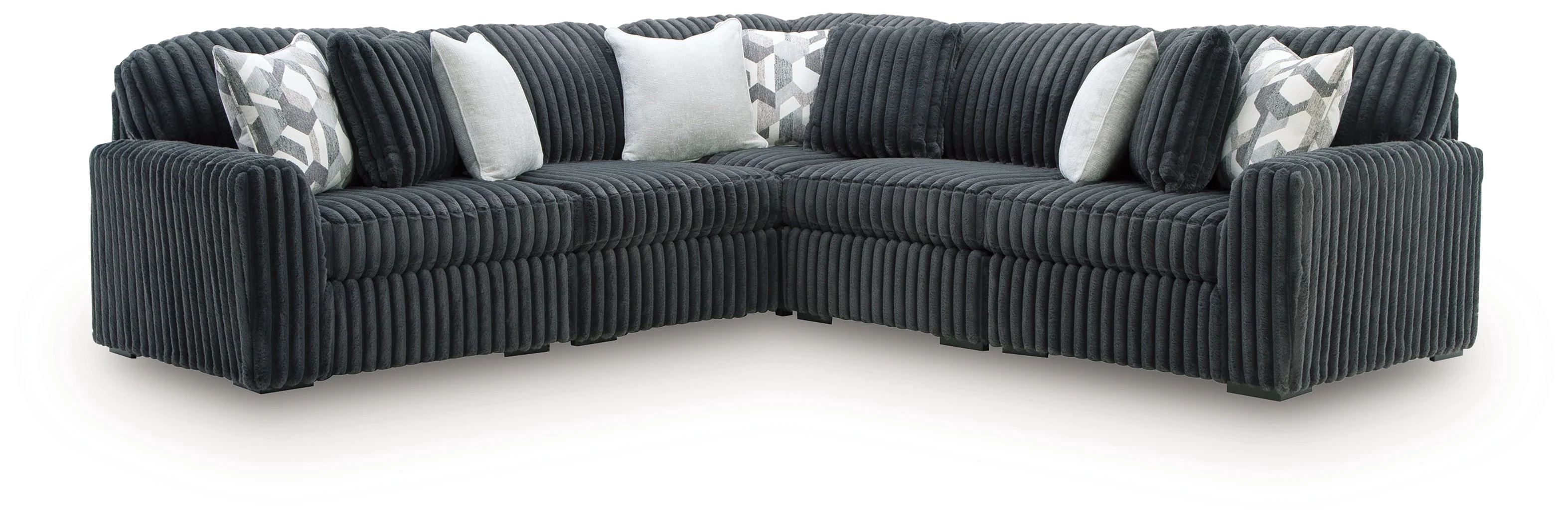 Midnight-Madness Gunmetal 5-Piece Sectional - Image 2