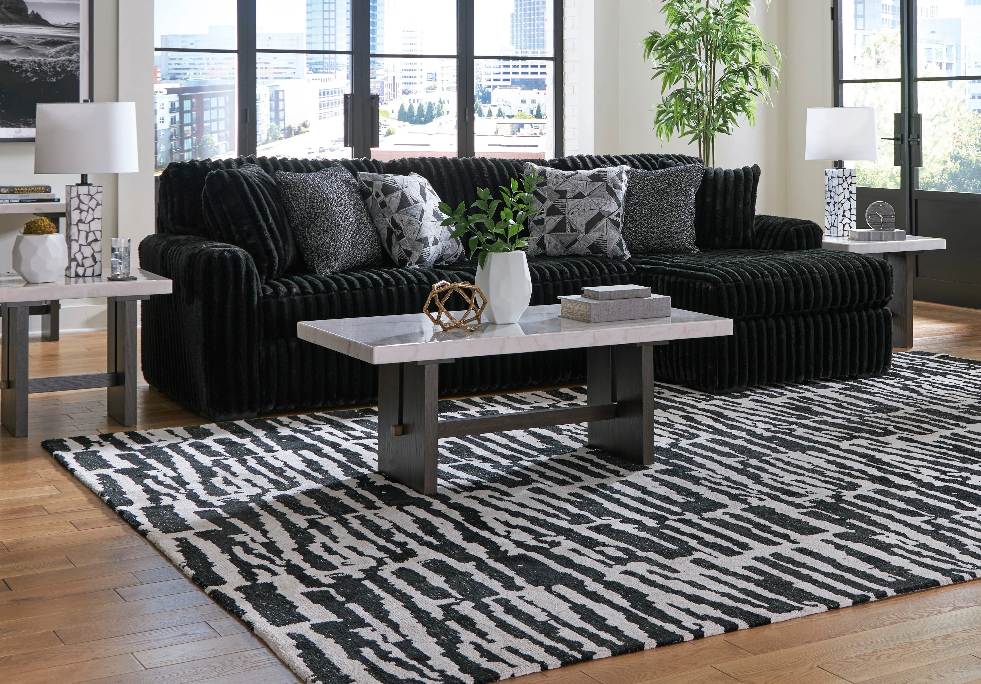 Midnight-Madness Onyx 2-Piece Right Arm Facing Chaise Sectional - Image 10