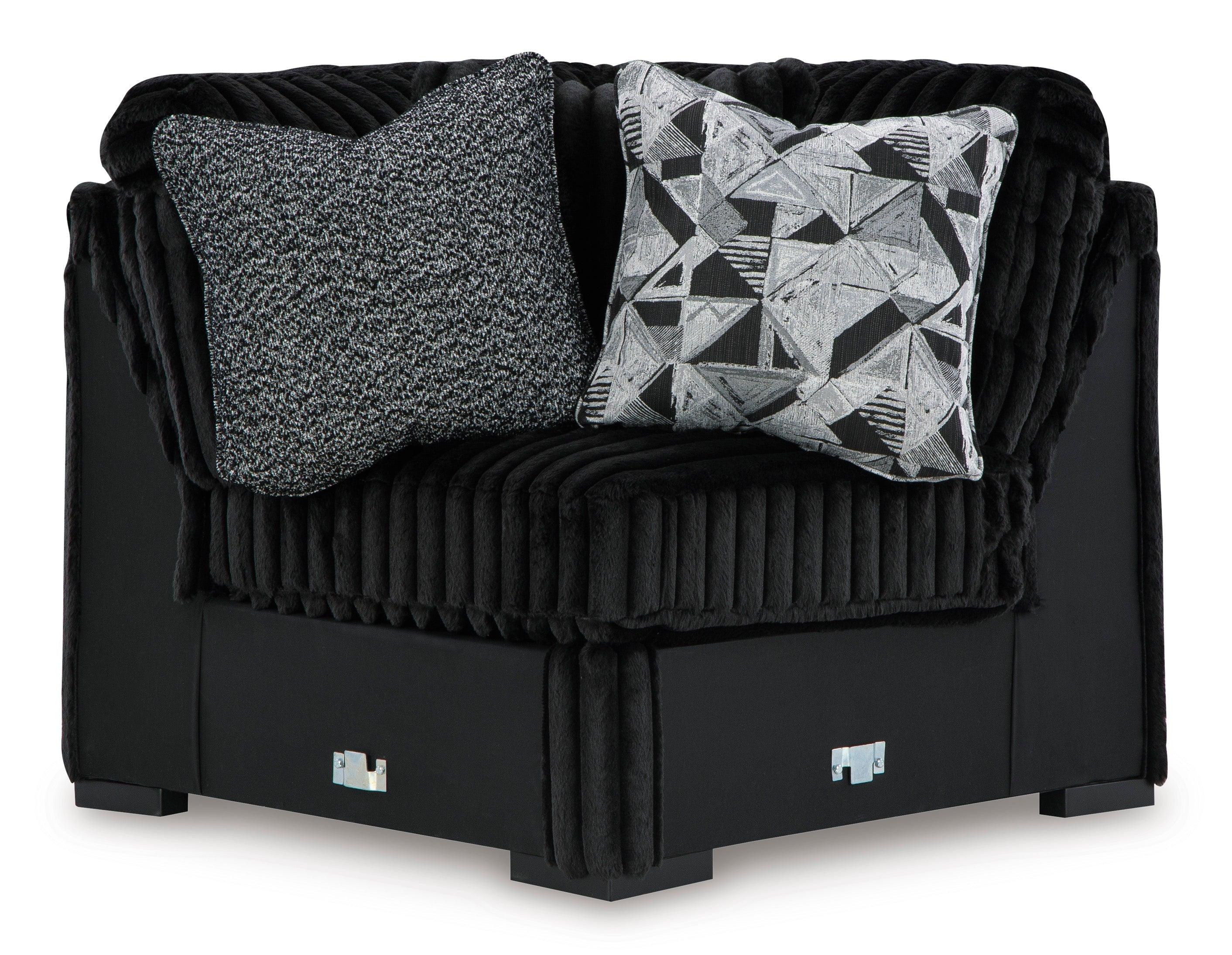 Midnight-Madness Onyx 4-Piece Right Arm Facing Chaise Sectional - Image 11