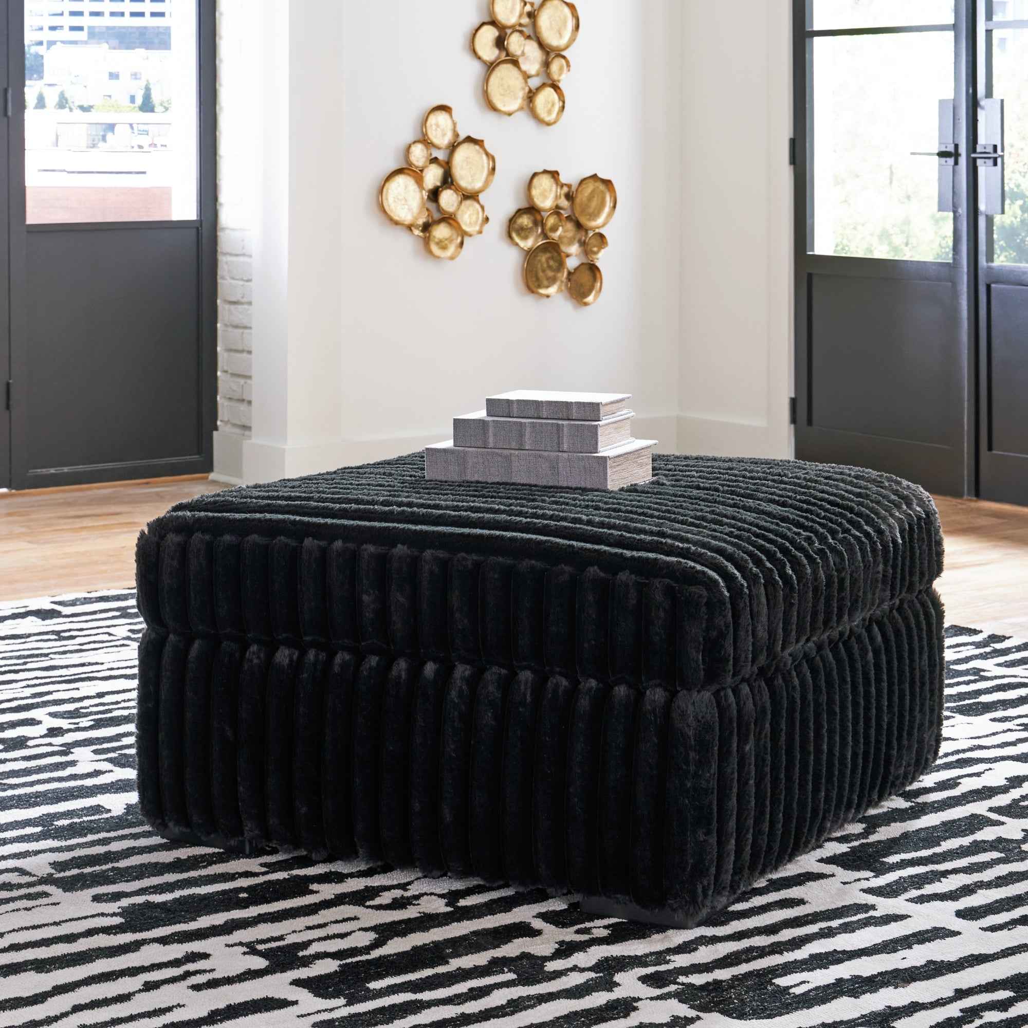 Midnight-Madness Onyx Oversized Chair with Accent Ottoman - Image 9