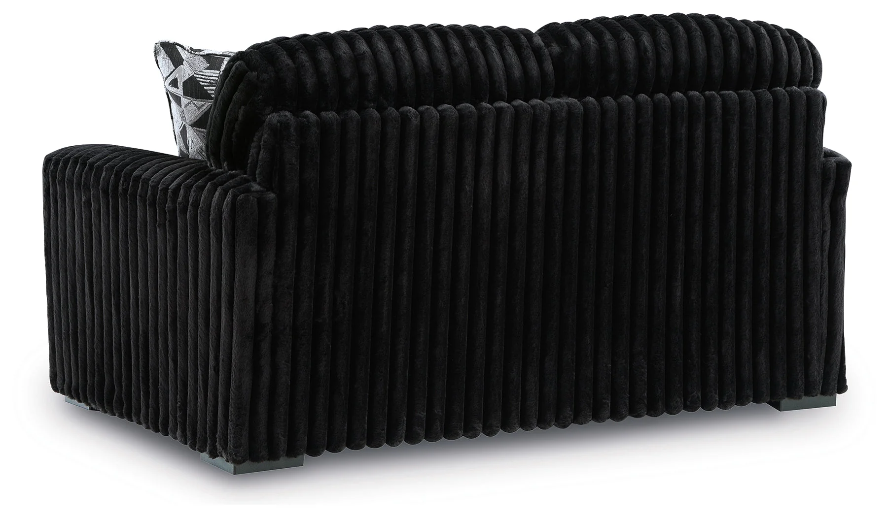 Midnight-Madness Onyx Sofa, Loveseat and Oversized Ottoman - Image 10