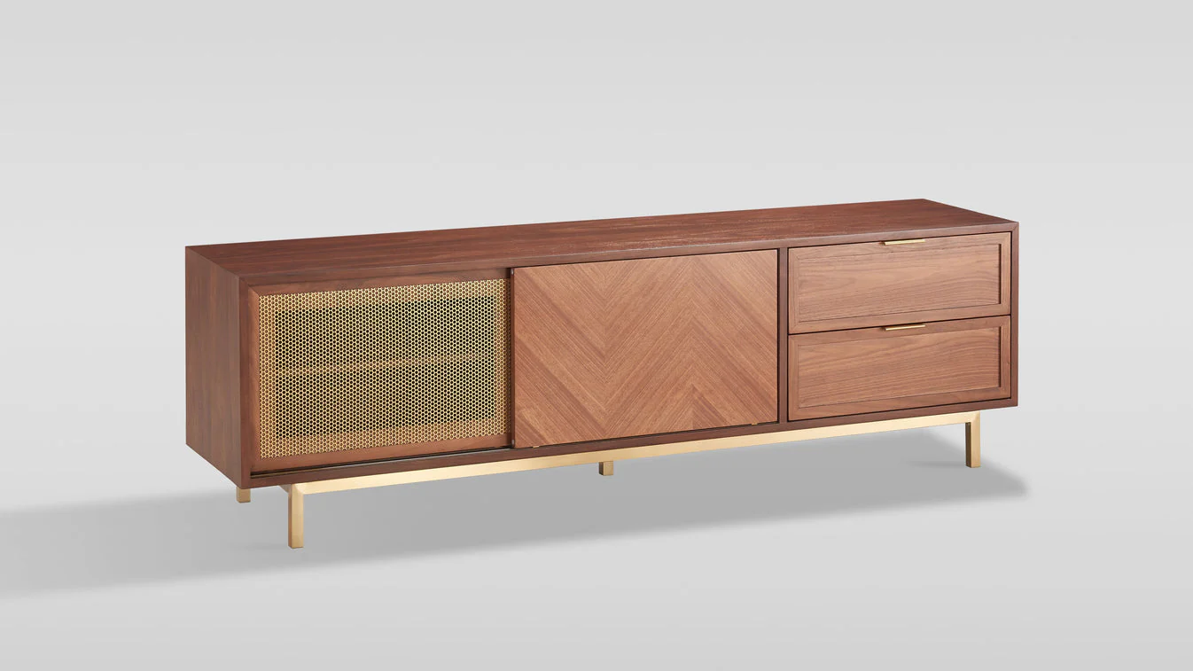 Milana Walnut Gold TV Console - Image 4