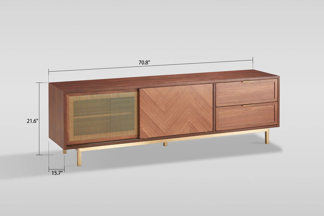 Milana Walnut Gold TV Console - Image 5