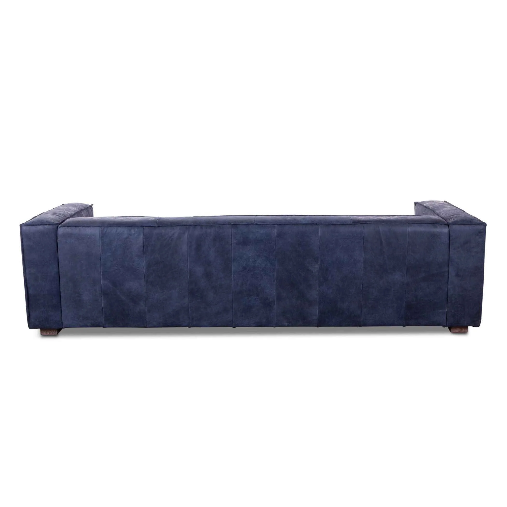 Milano 106" Sofa in Italian Blue Top Grain Leather - Image 4