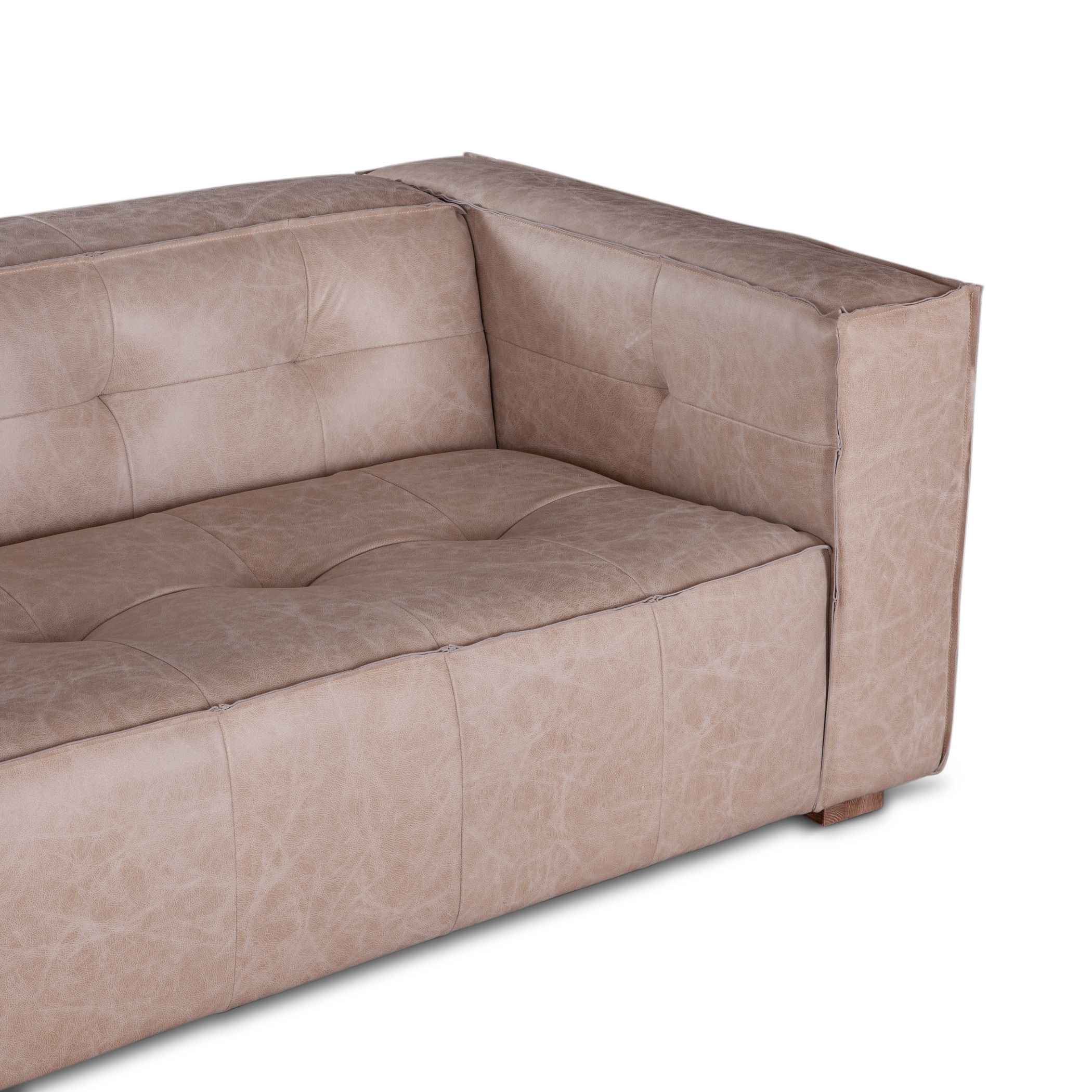 Milano 106" Sofa in Vintage Cream Top Grain Leather - Image 11