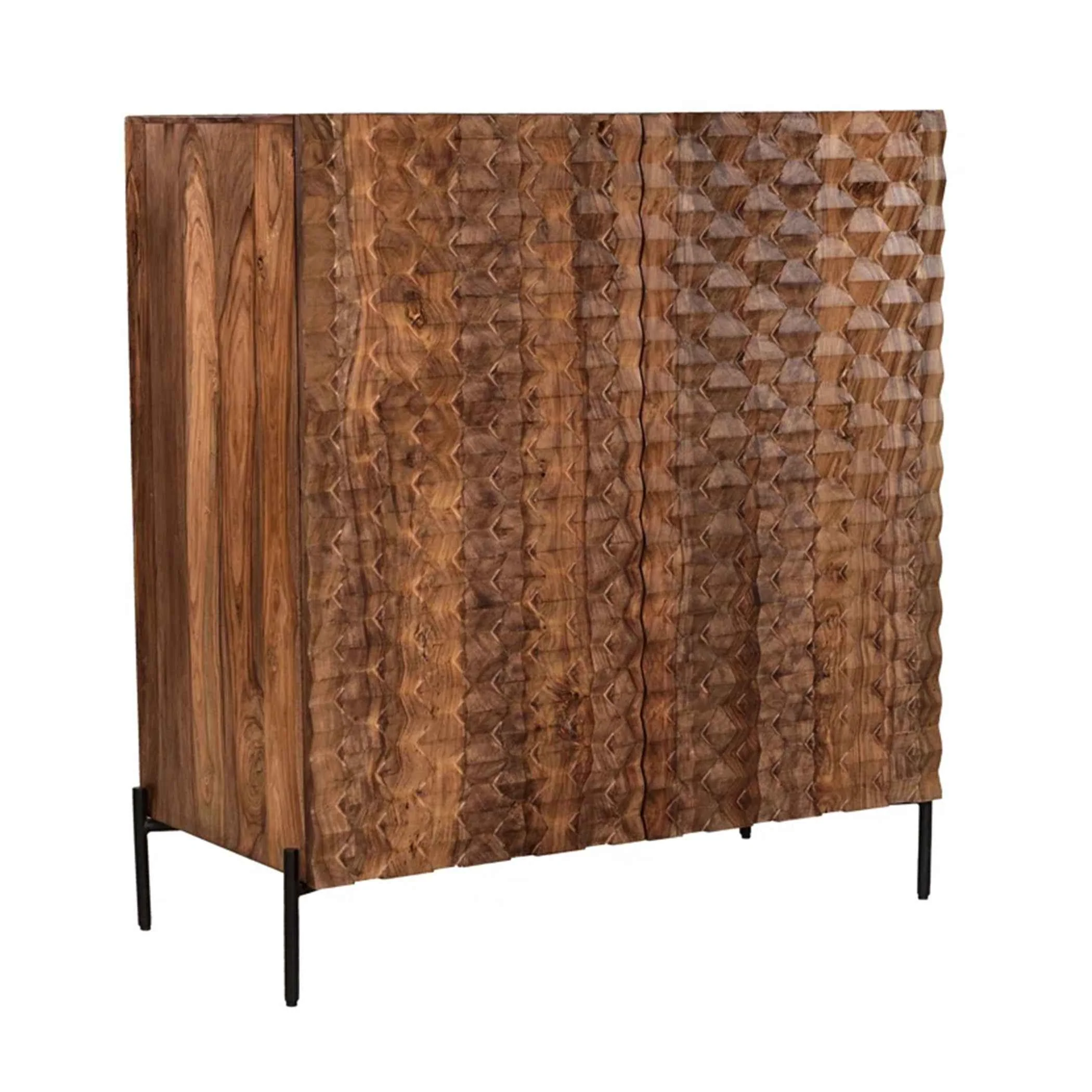 Miles 39" Bar Cabinet in Carved Brownstone - Image 6