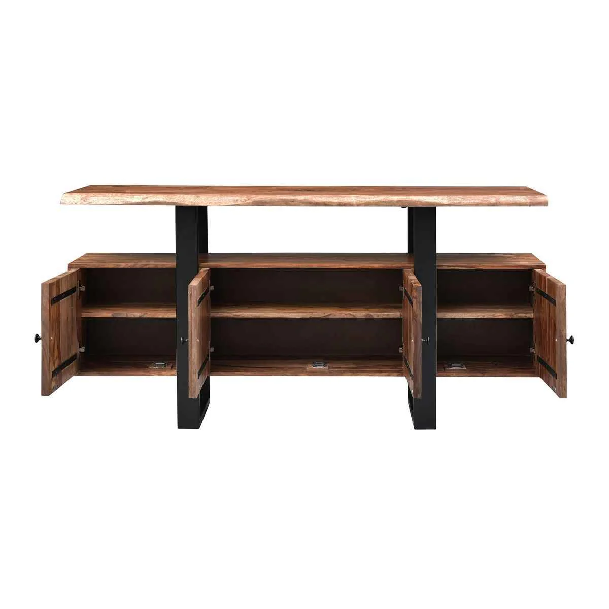 Miles 63" Live Edge Top Media Cabinet in Brownstone - Image 4