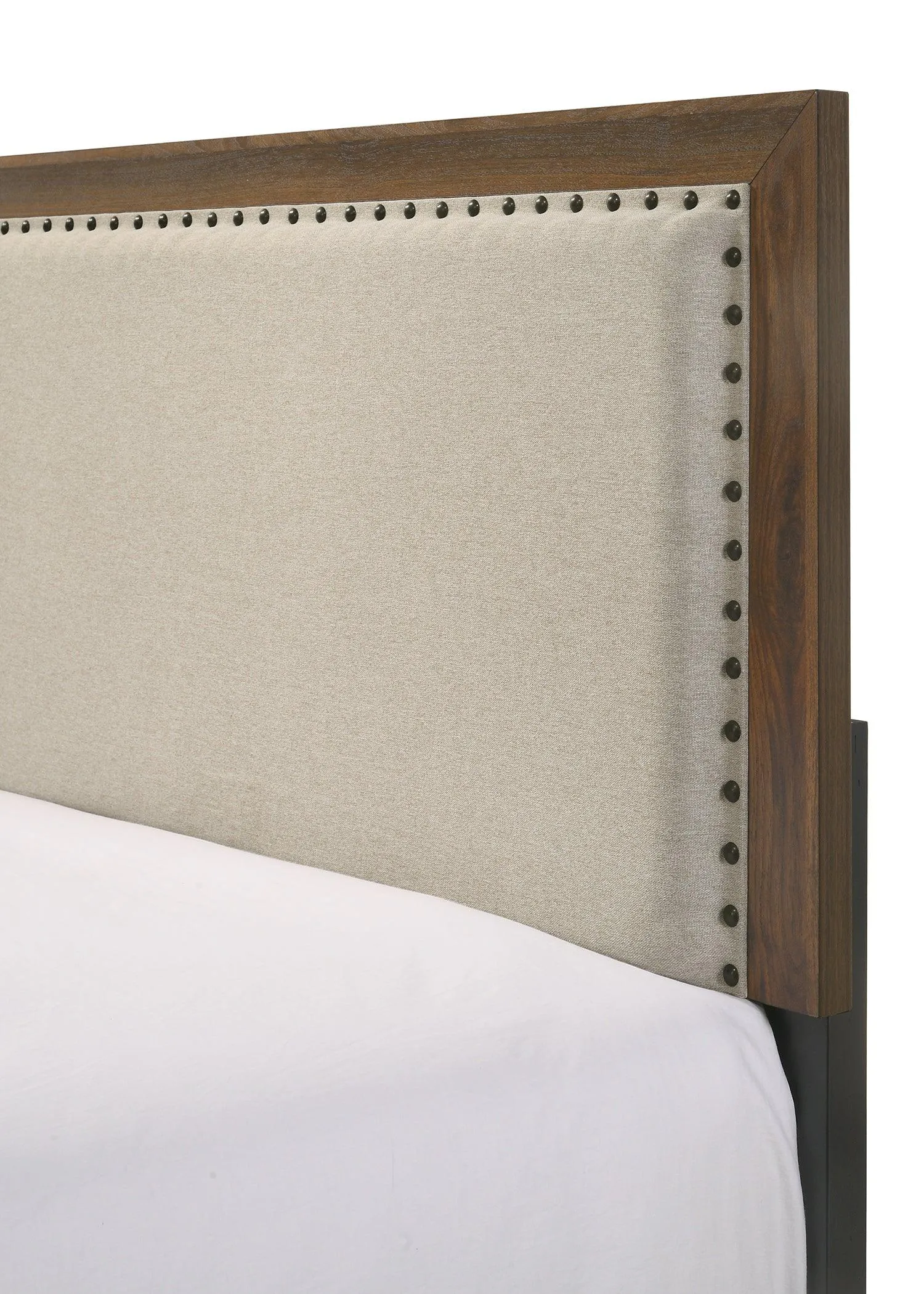 Mille Cherry Brown Queen Upholstered Bed - Image 4