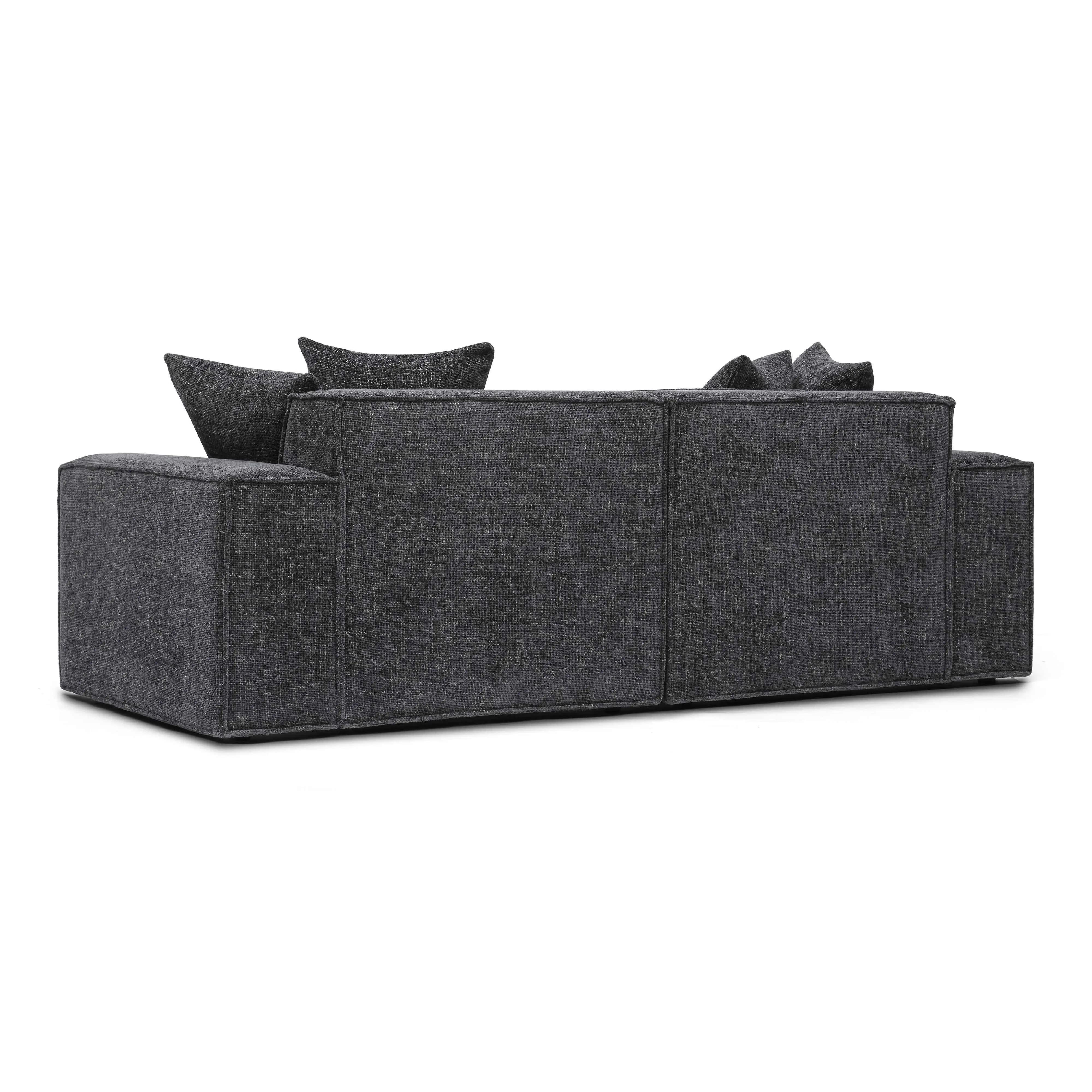 Mindy 84" Chenille Basketweave Modular Loveseat - Image 8
