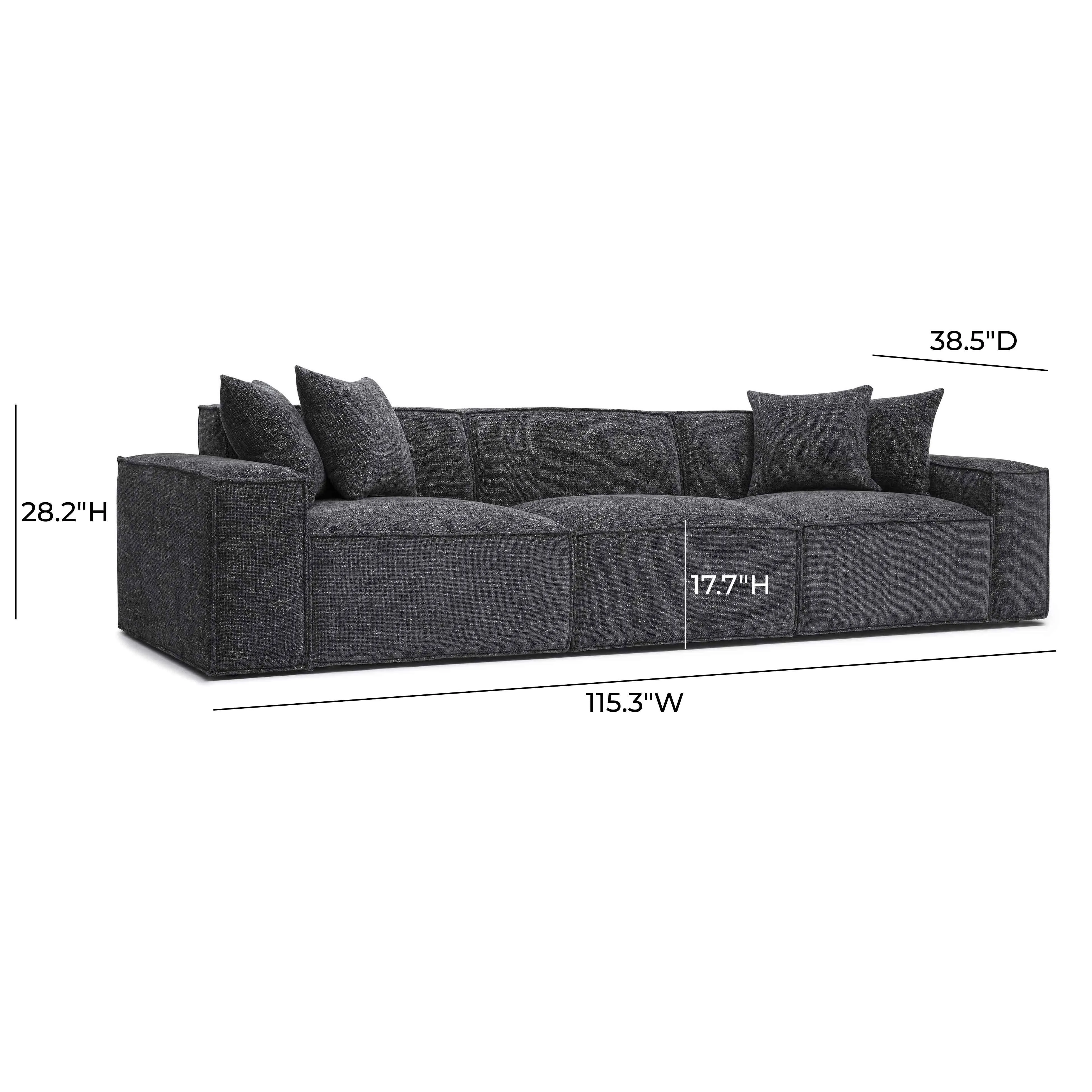 Mindy Chenille Basketweave Modular Sofa - Image 15