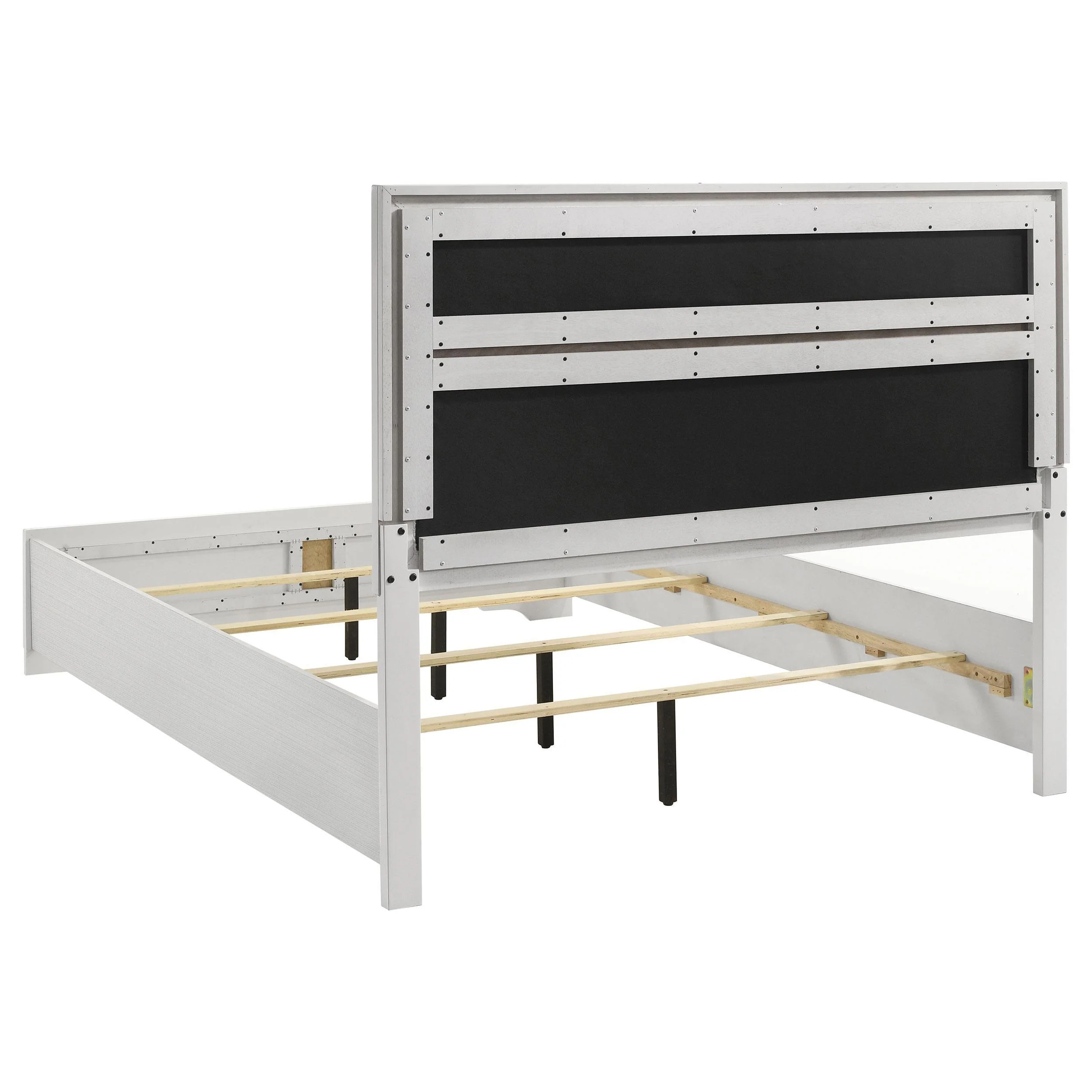 Miranda 55-inch Upholstered California King Panel Bed White - Image 3