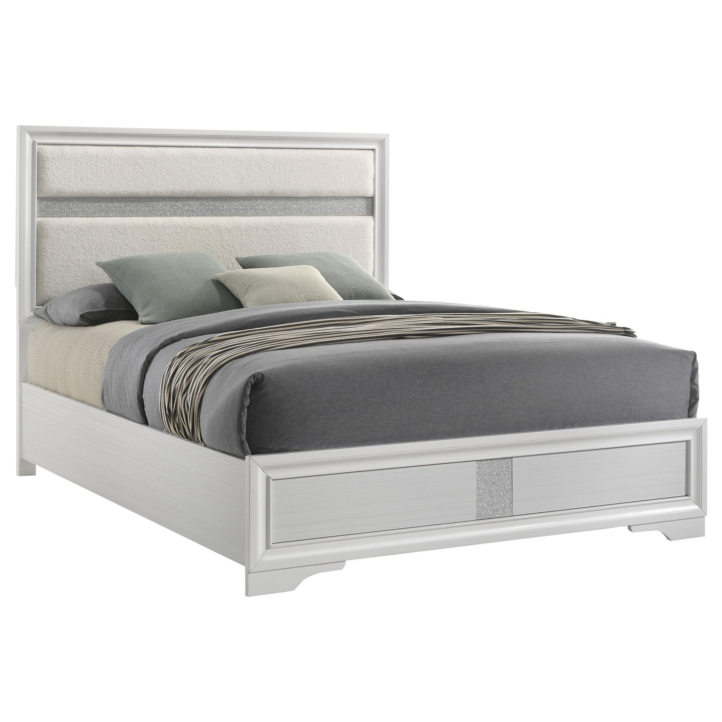 Miranda White 55-inch Upholstered Eastern King Panel Bed - Image 2