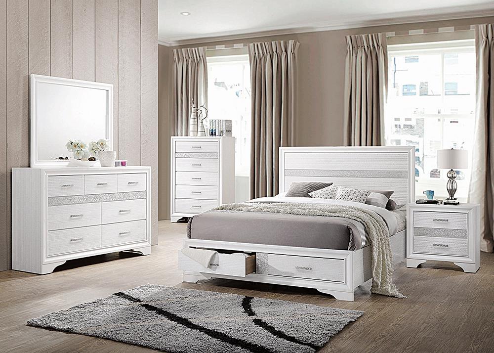 Miranda White Queen 2-Drawer Storage Bed - Image 2