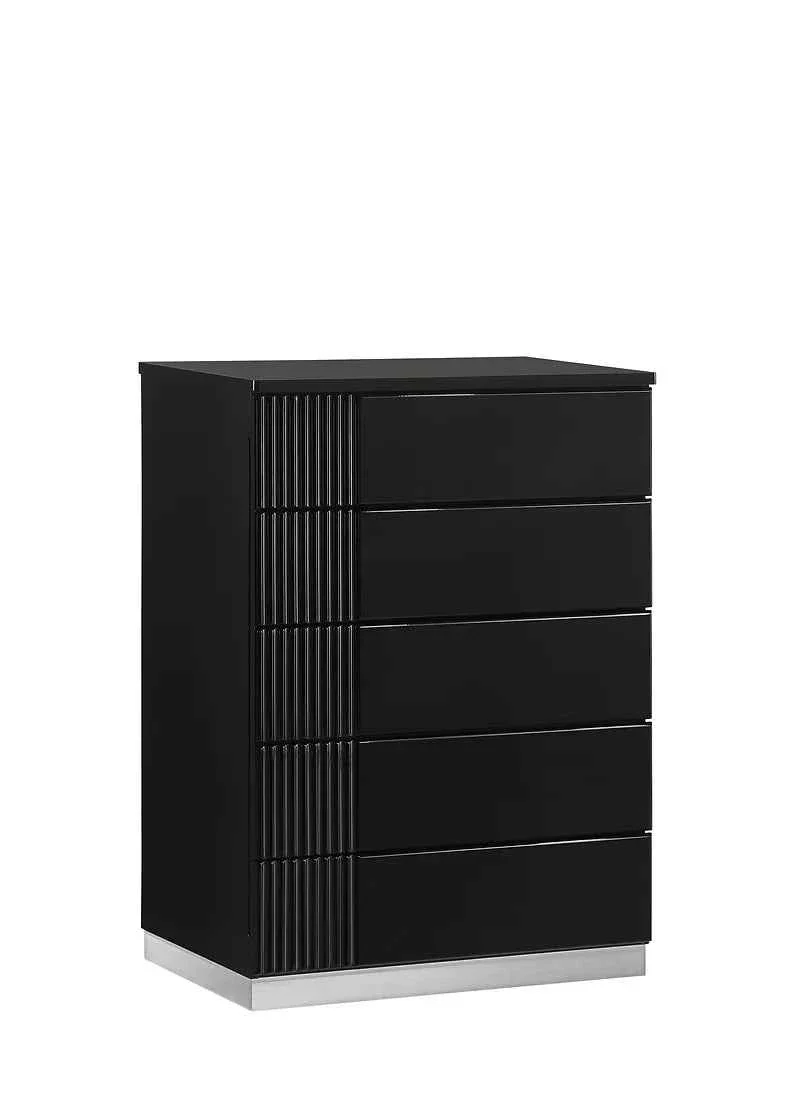 Modena Black LED Italian Bedroom Set - Image 5