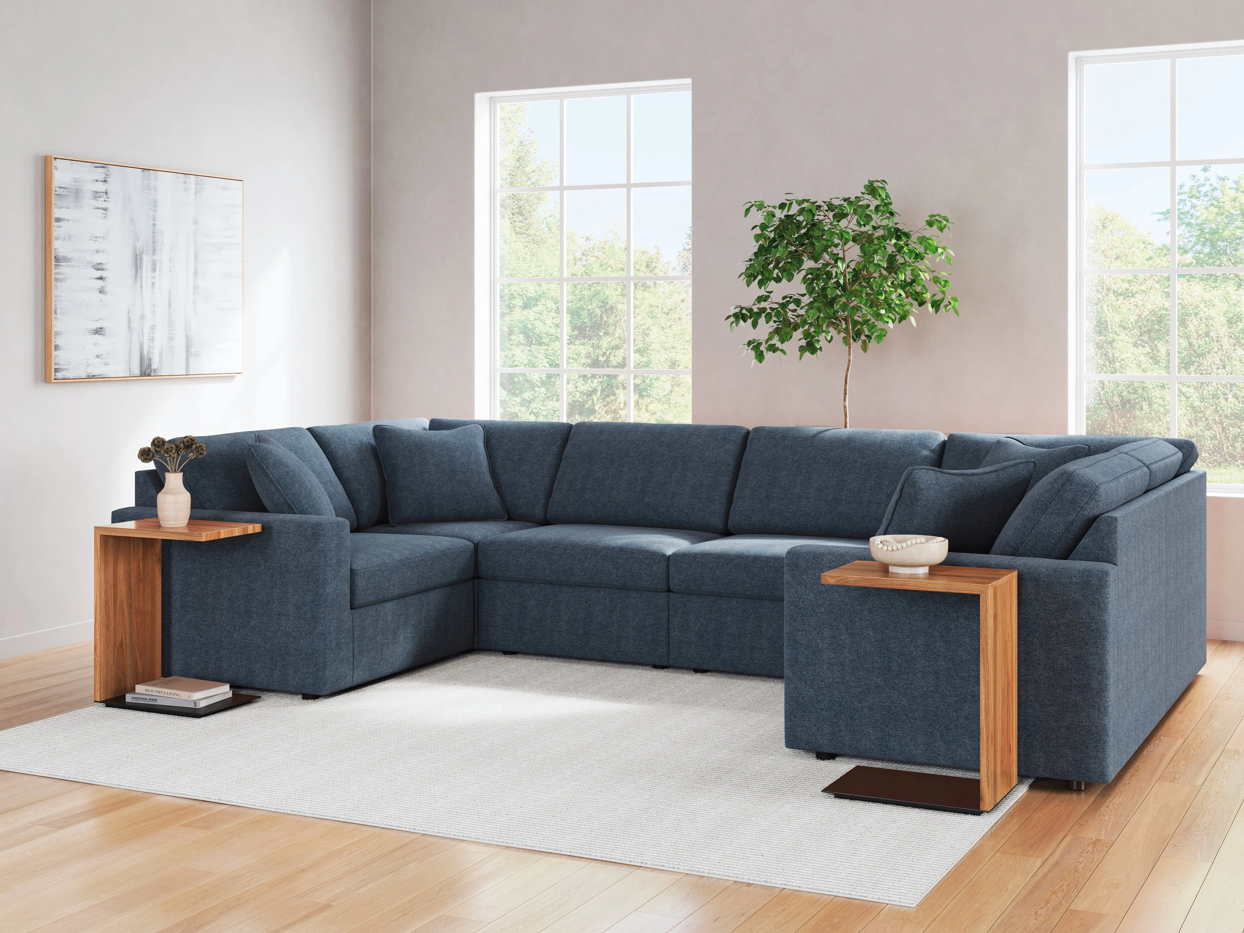 Modmax Ink 6-Piece Sectional with Ottoman - Image 9