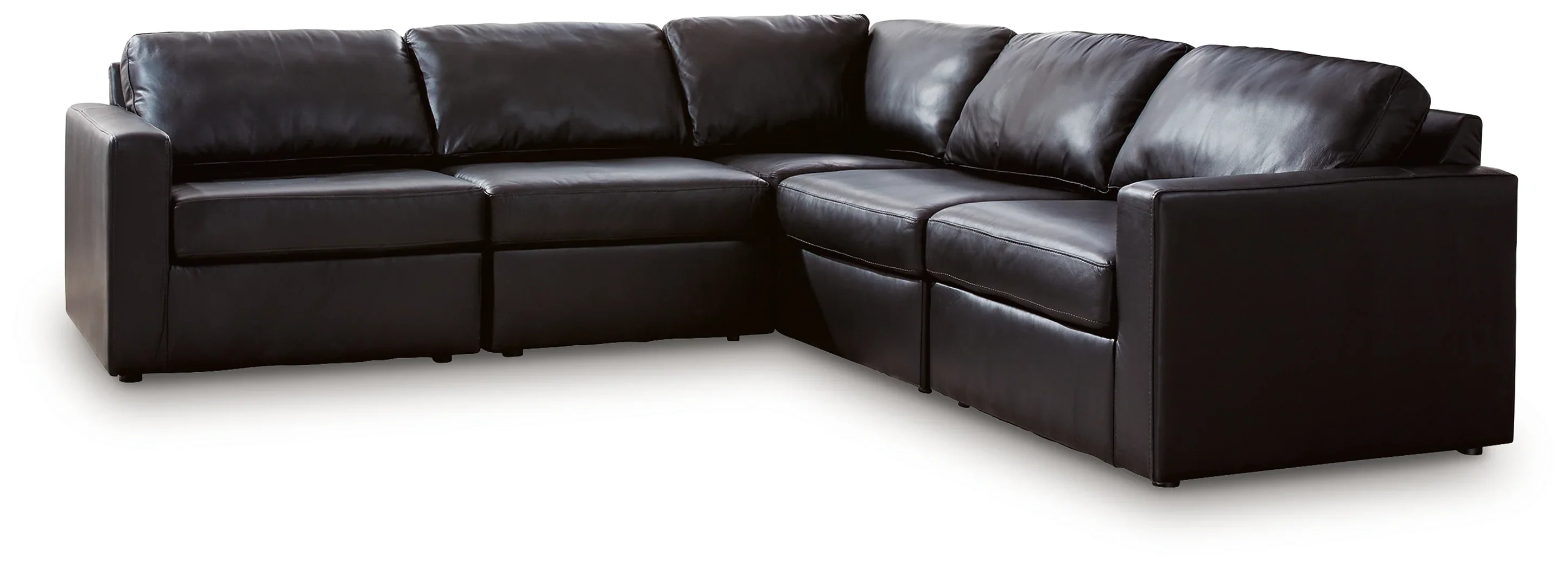 ModMax II Black Leather 5-Piece Sectional - Image 3