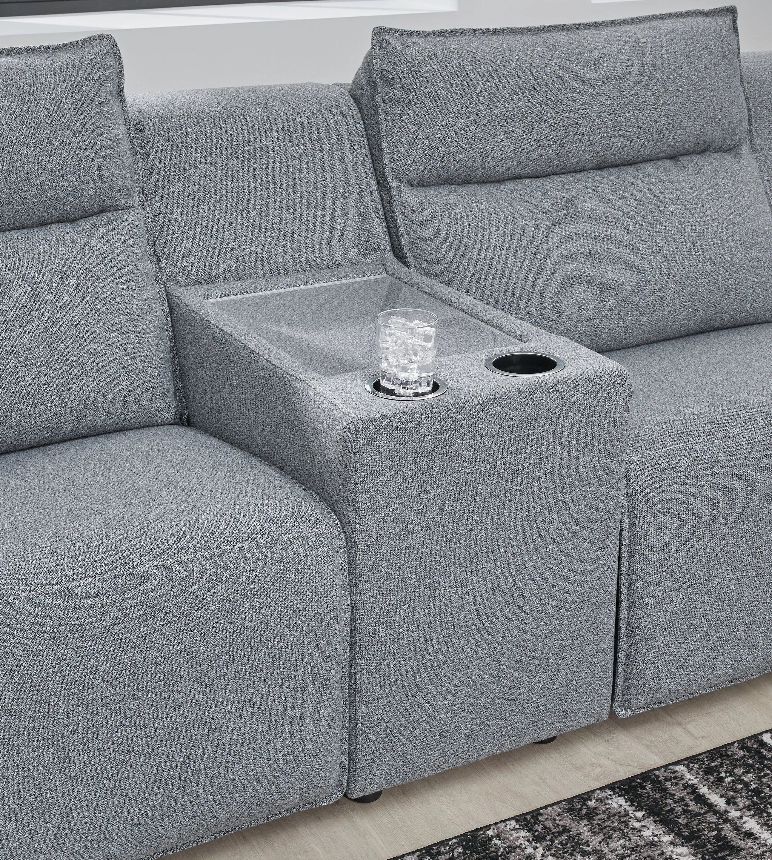 Modmax II Salt and Pepper 3-Piece Power Reclining Sectional with LAF Chaise - Image 5